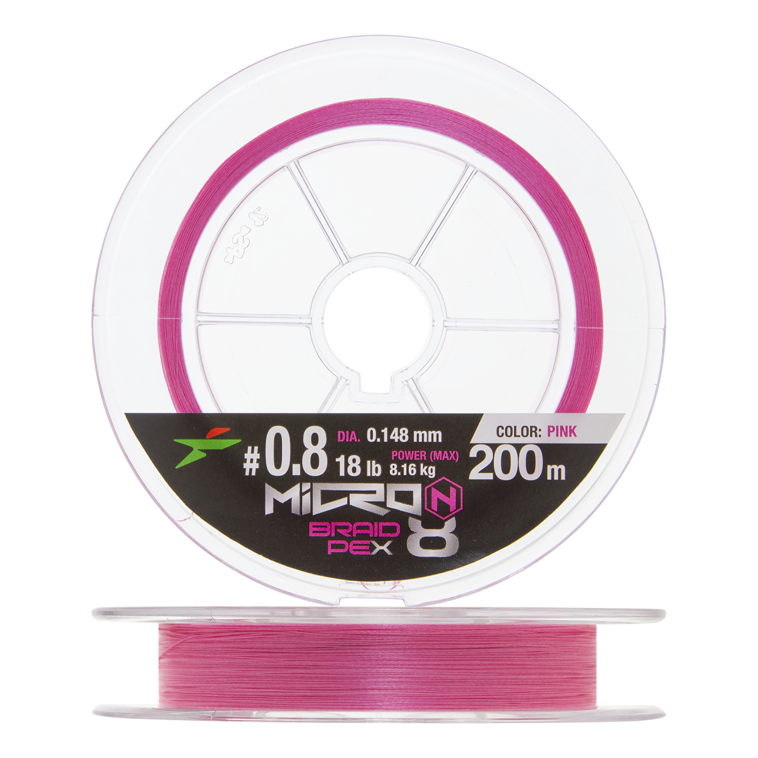 Шнур плетеный Intech Micron PE X8 #0,8 0,148мм 200м (pink)