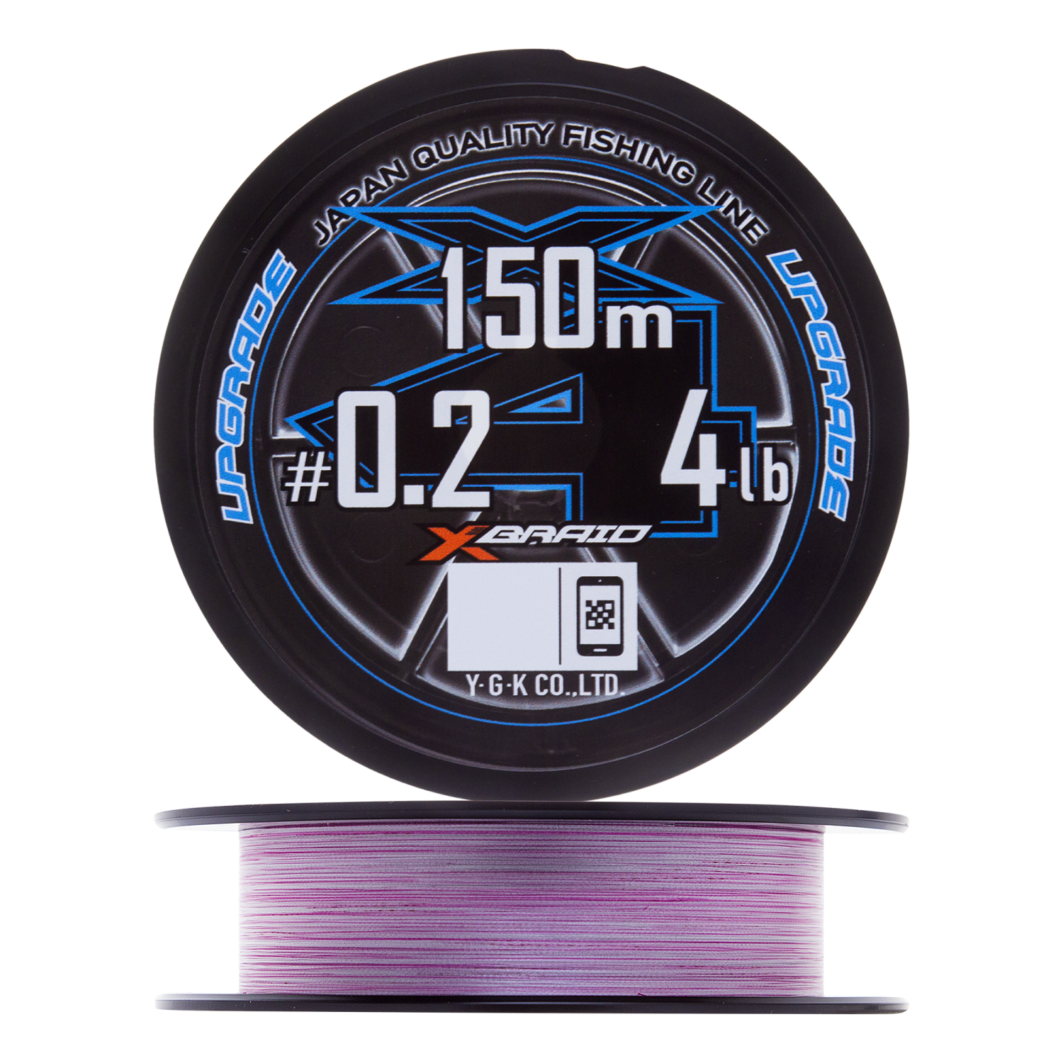Шнур плетеный YGK X-Braid Upgrade PE X4 #0,2 0,074мм 150м (pink/white) - 2 рис.