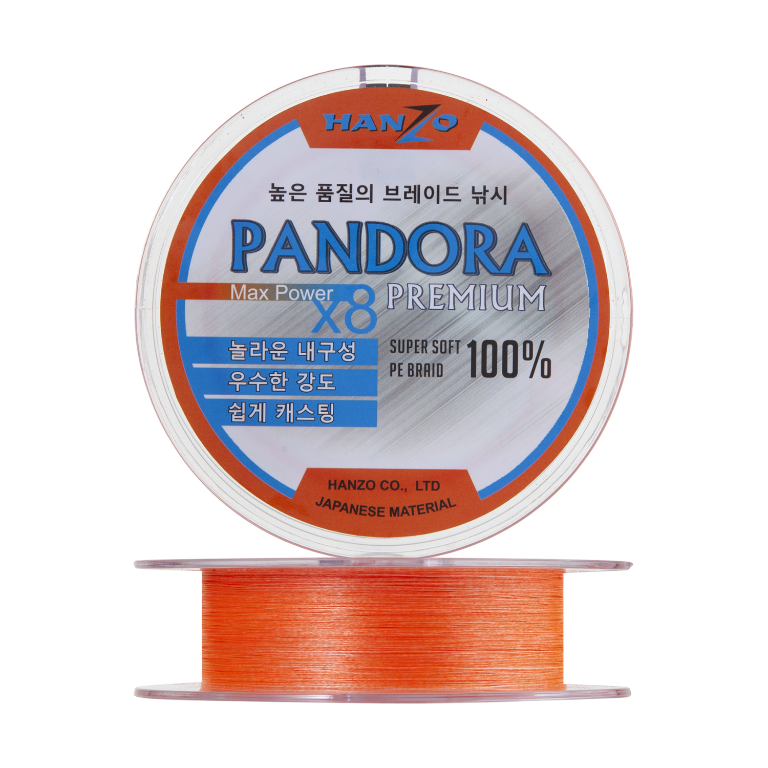 Шнур плетеный Hanzo Pandora Premium X8 #0,6 0,128мм 150м (orange)