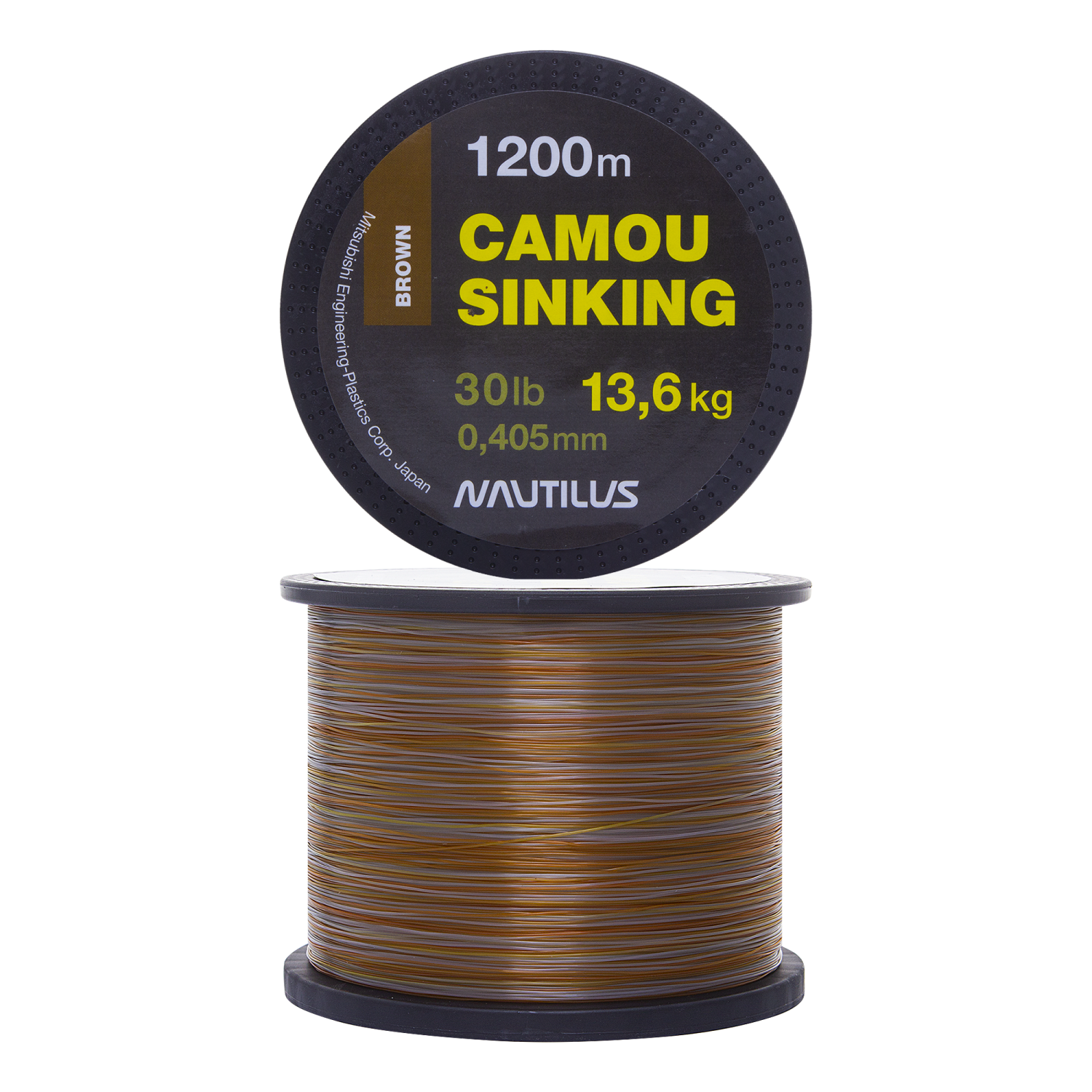 Леска монофильная Nautilus Camou Brown Sinking 0,405мм 1200м (brown)