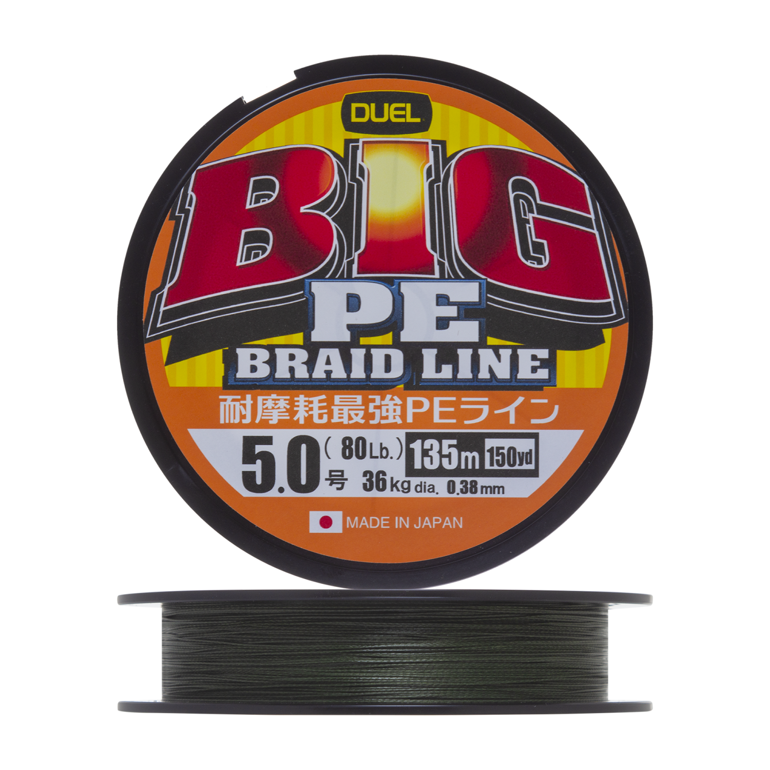 Шнур плетеный Duel Big PE Braid Line #5 0,38мм 135м (dark green)