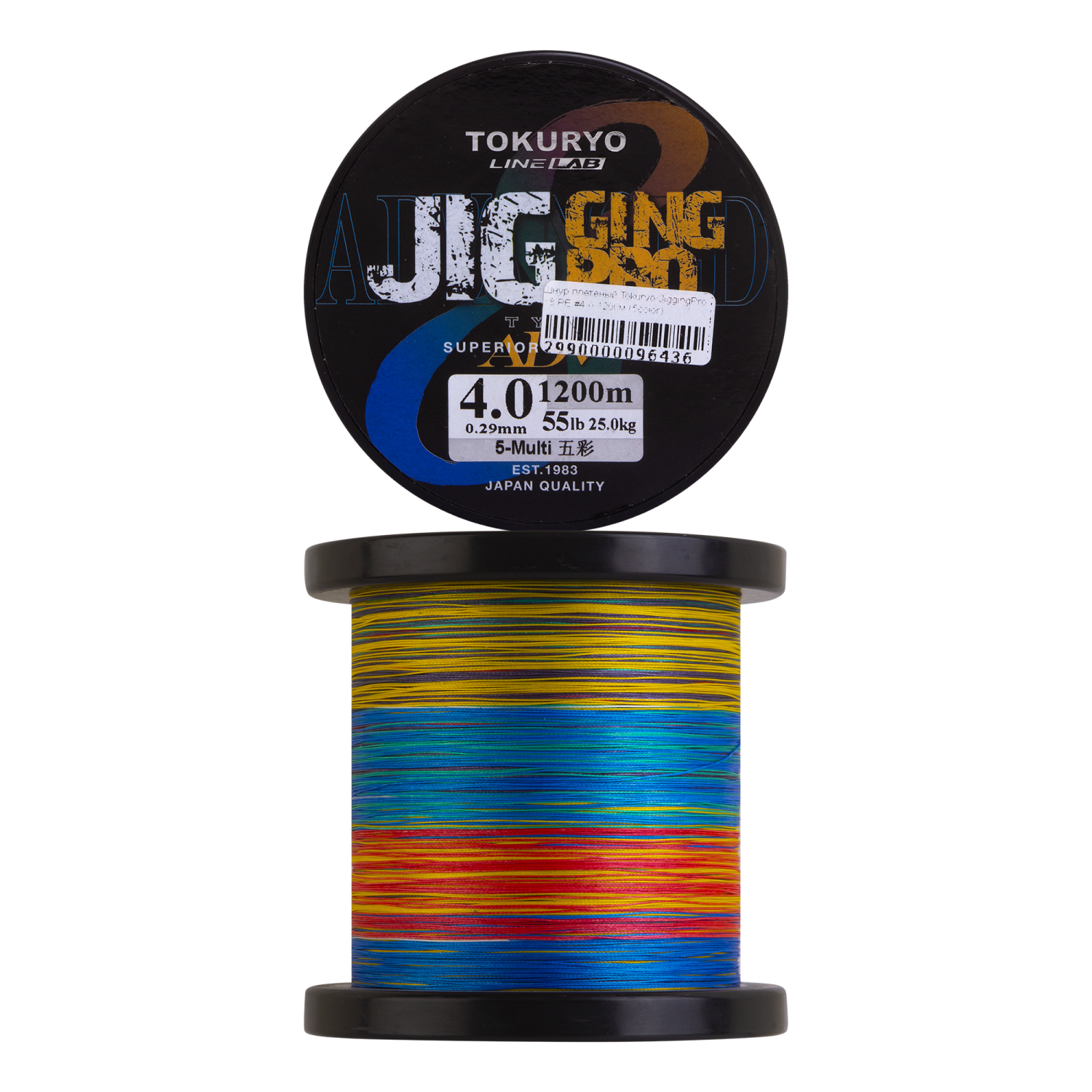 Шнур плетеный Tokuryo JiggingPro X8 PE #4,0 0,29мм 1200м (5color)