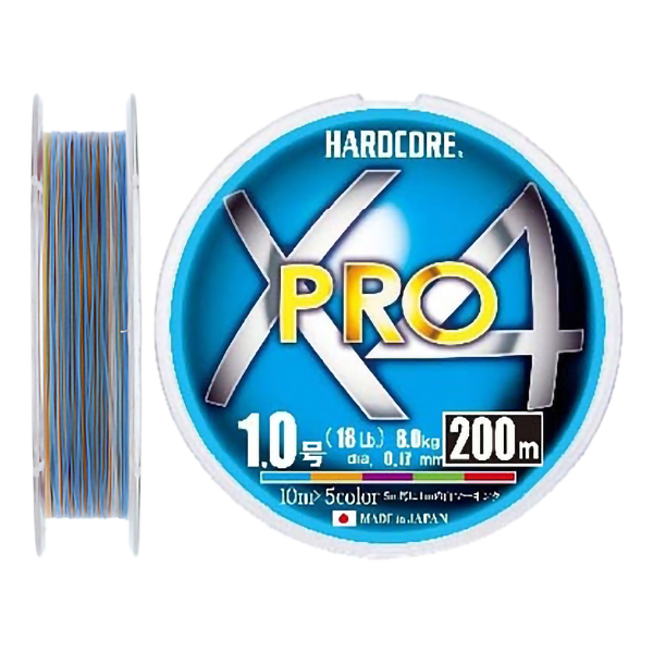 Шнур плетеный Duel Hardcore PE X4 Pro #0,6 0,13мм 200м H3925 (5color)