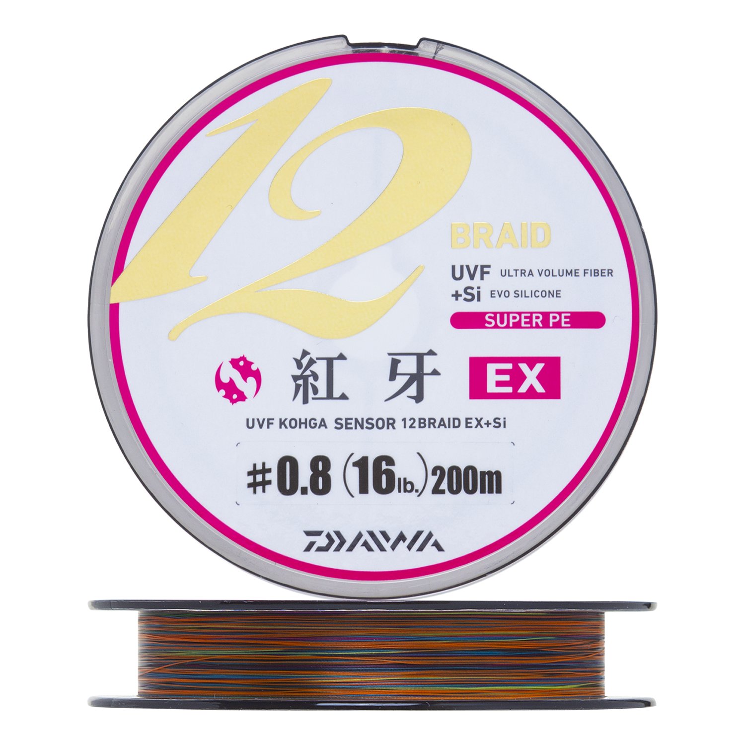 Шнур плетеный Daiwa UVF Kohga Sensor 12 Braid EX +Si #0,8 0,148мм 200м (multicolor)