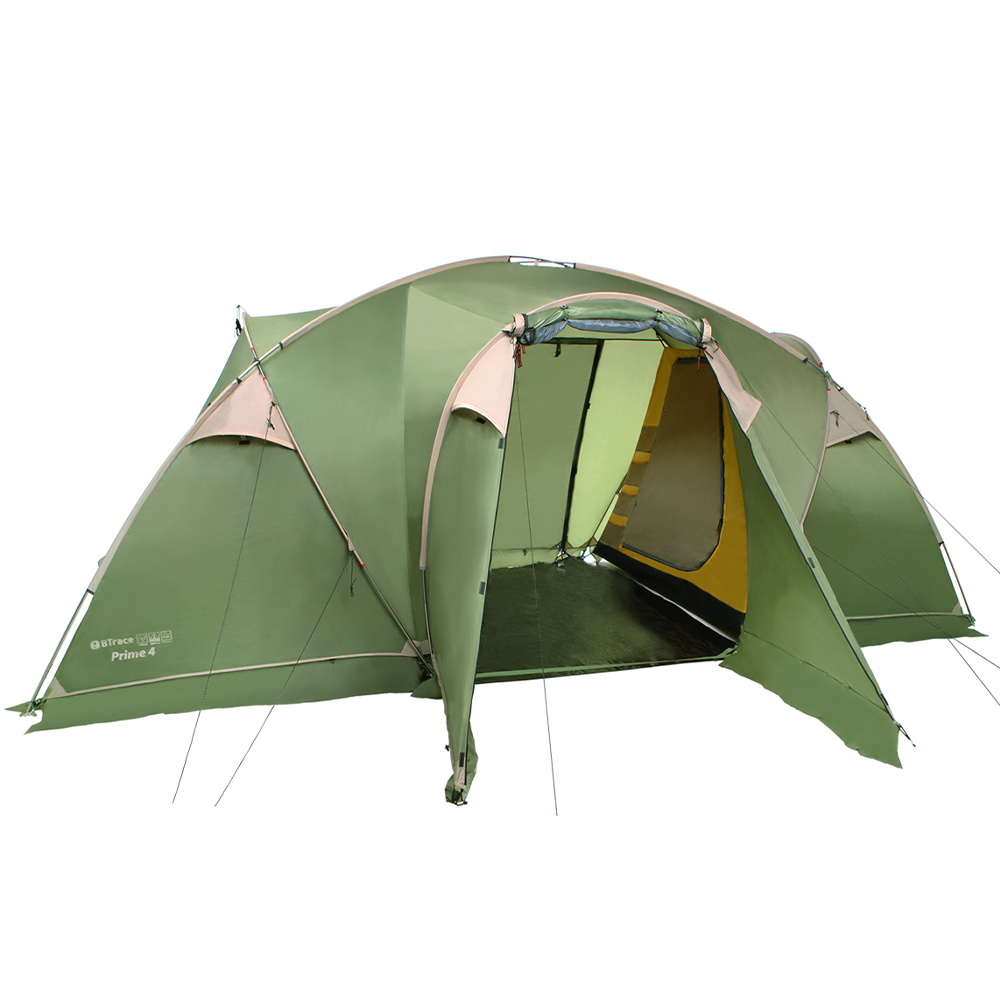 Палатка BTrace Prime 4 зеленый/бежевый палатка btrace element 4 зеленый бежевый