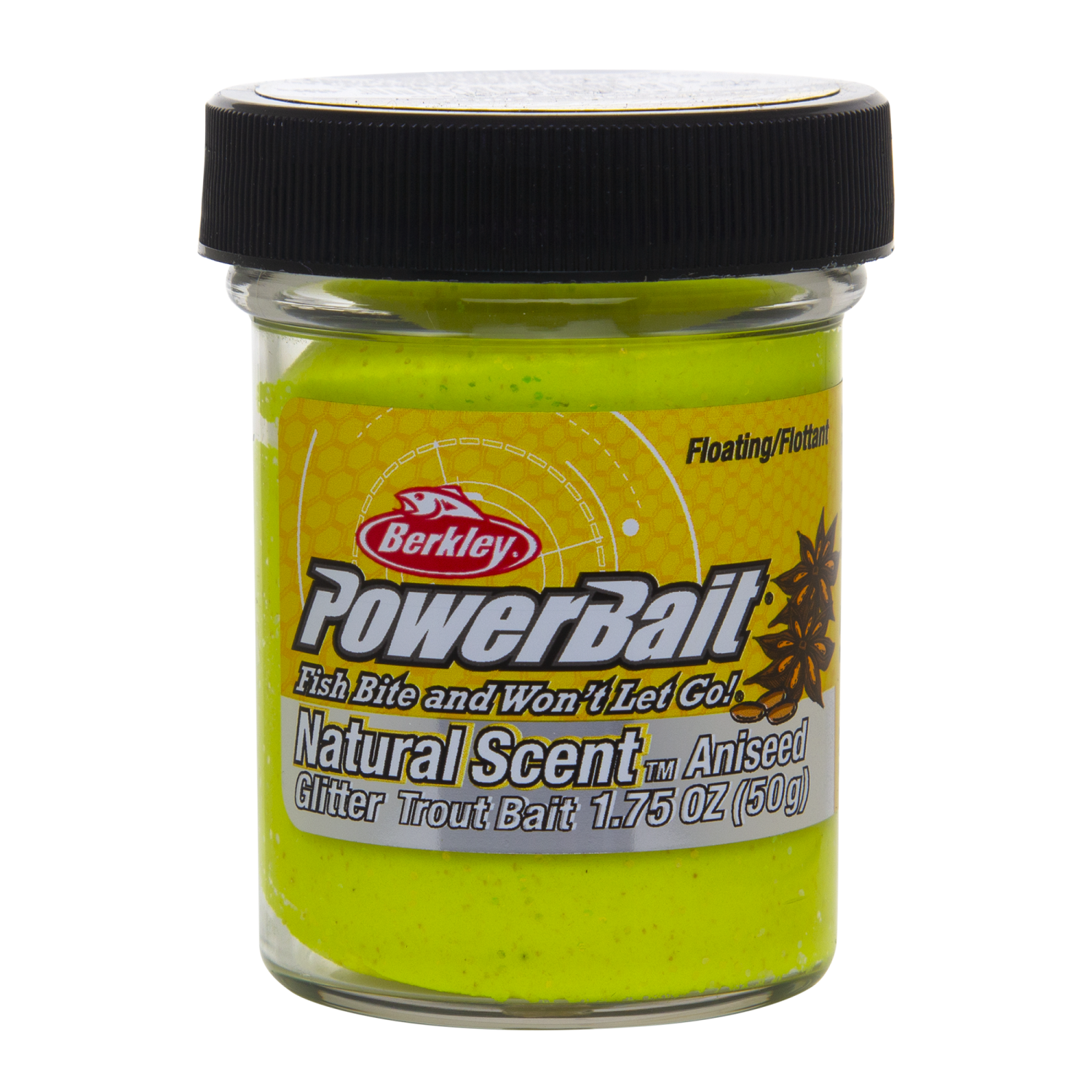 Паста форелевая Berkley PowerBait Natural Scent Glitter Trout Bait 50гр Aniseed #Sunshine Yellow