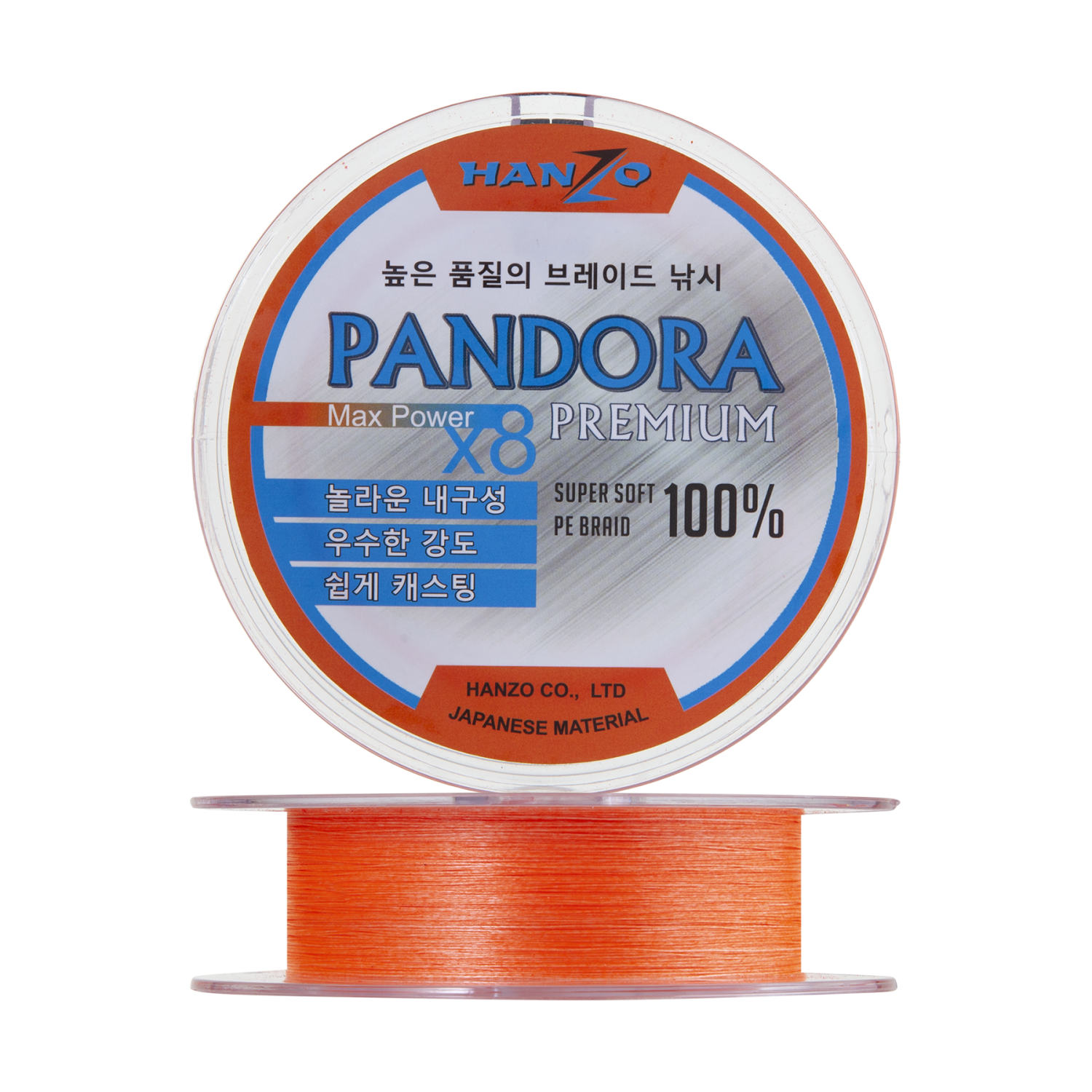 Шнур плетеный Hanzo Pandora Premium X8 #0,4 0,104мм 150м (orange)
