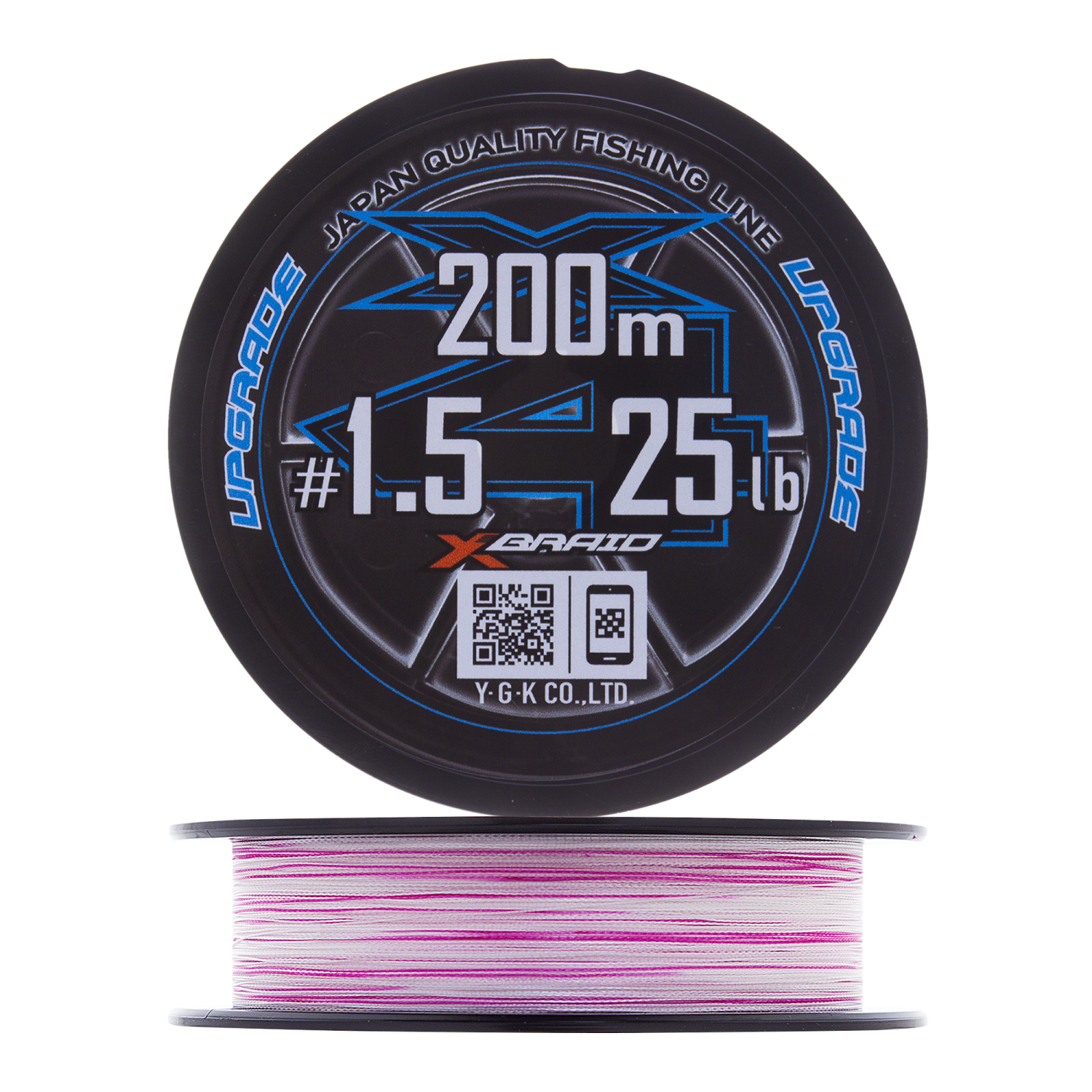 Шнур плетеный YGK X-Braid Upgrade PE X4 #1,5 0,205мм 200м (pink/white) - 2 рис.