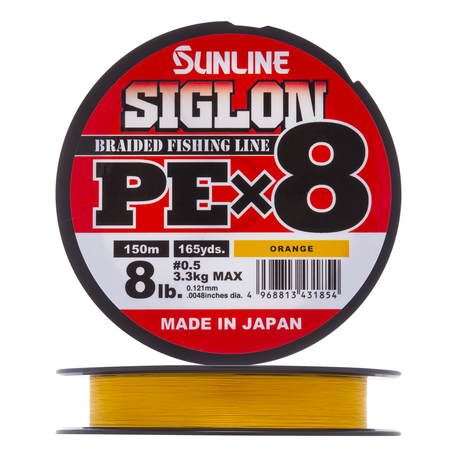 Шнур плетеный Sunline Siglon PE X8 #0,5 0,121мм 150м (orange)