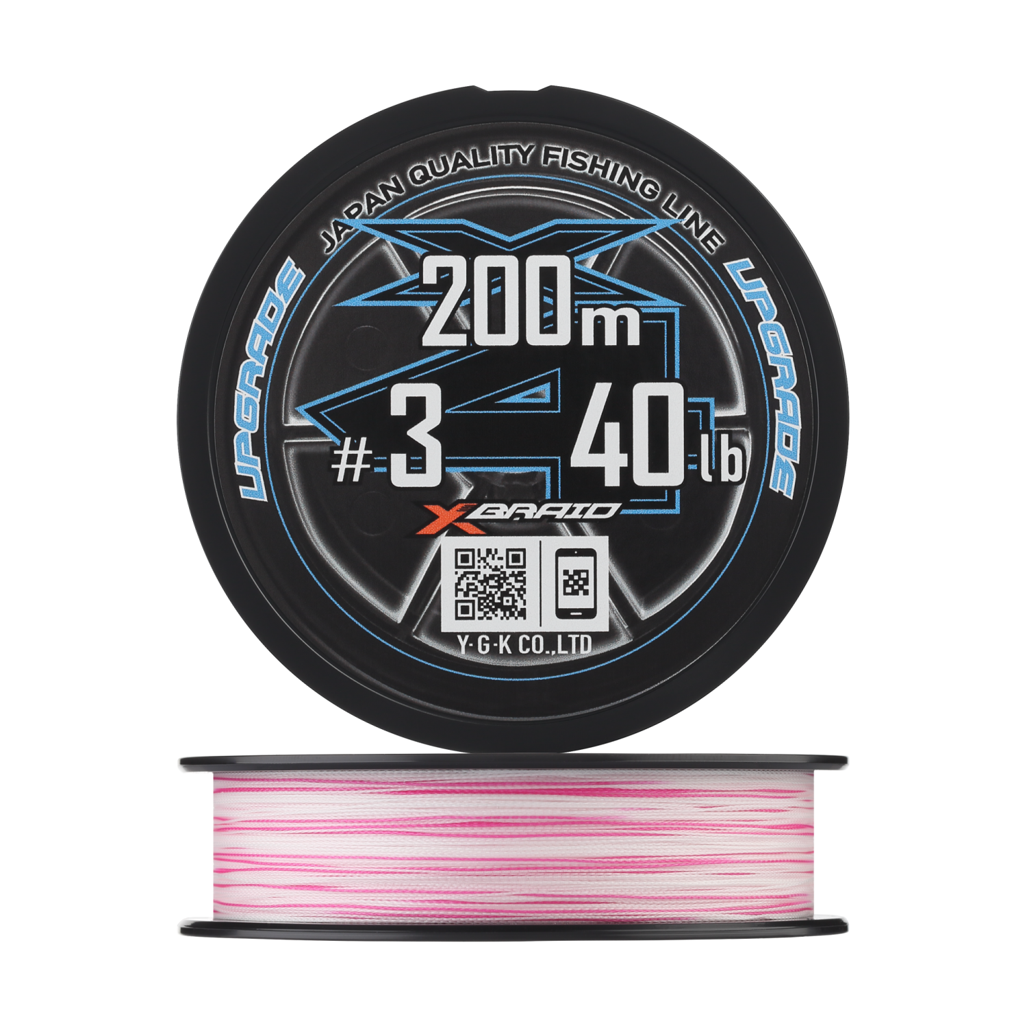 Шнур плетеный YGK X-Braid Upgrade PE X4 #3 0,286мм 200м (pink/white) - 2 рис.