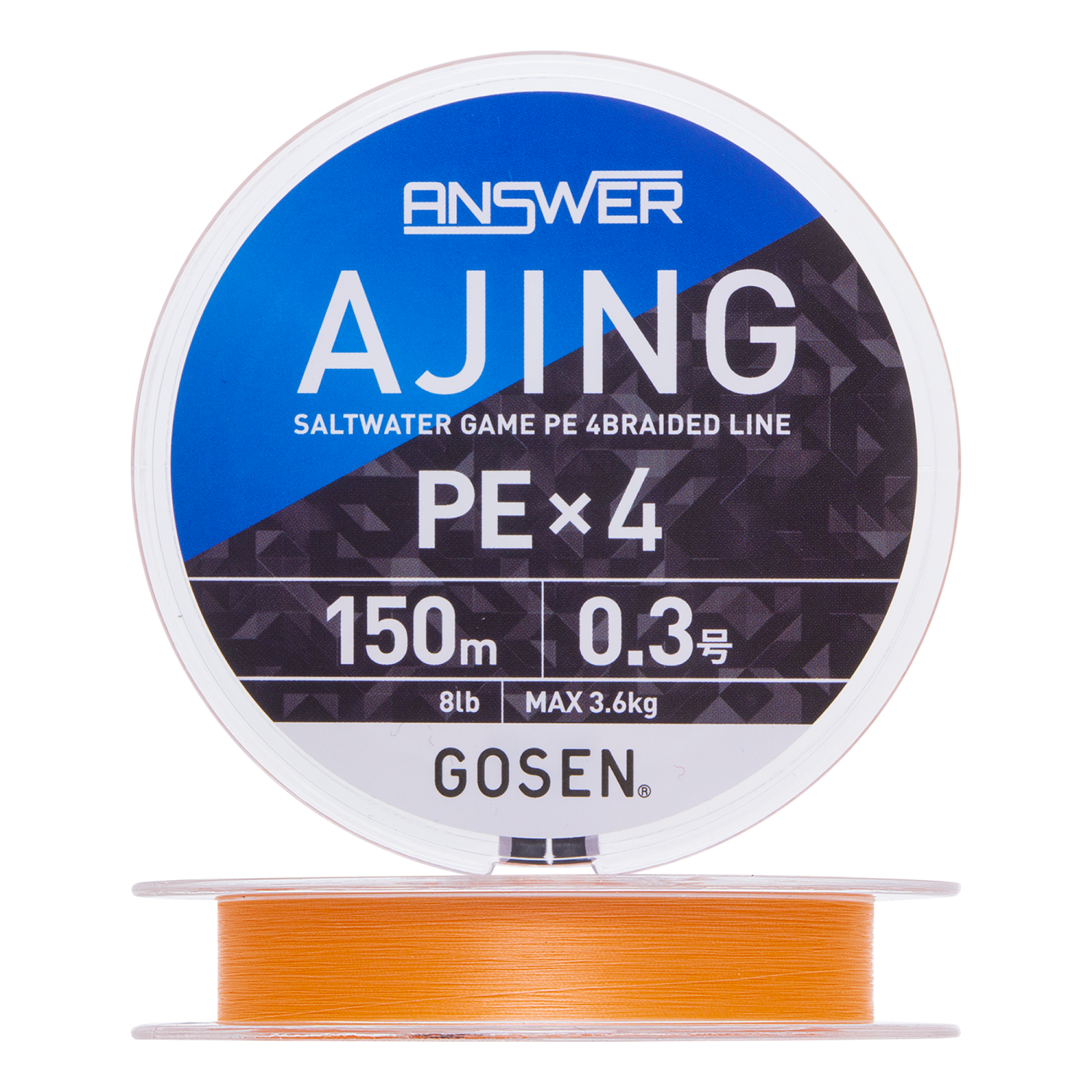 Шнур плетеный Gosen Answer Ajing PE X4 #0,3 8Lb 150м (cocktail orange)