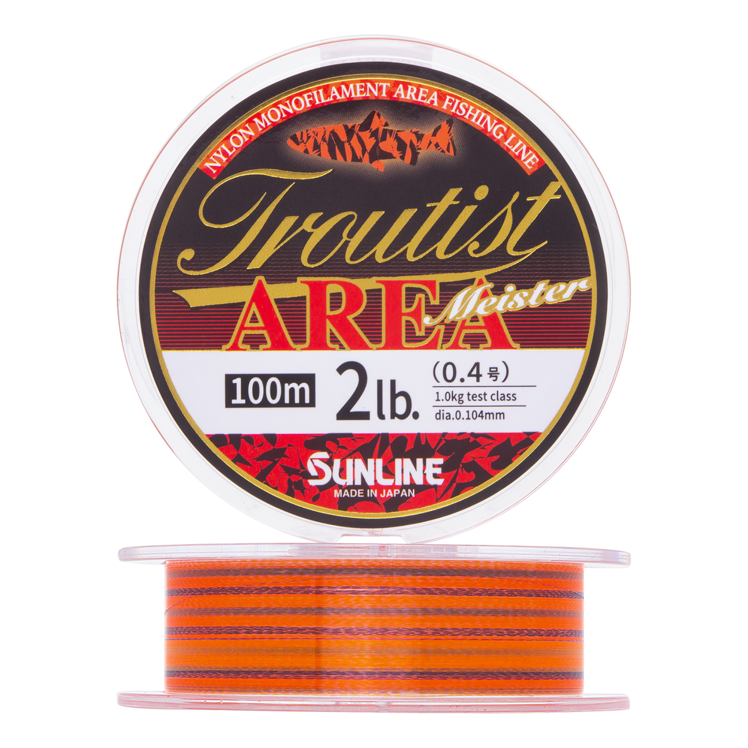Леска монофильная Sunline Troutist Area Meister 2Lb #0,4 0,104мм 100м (flash orange/stealth black)