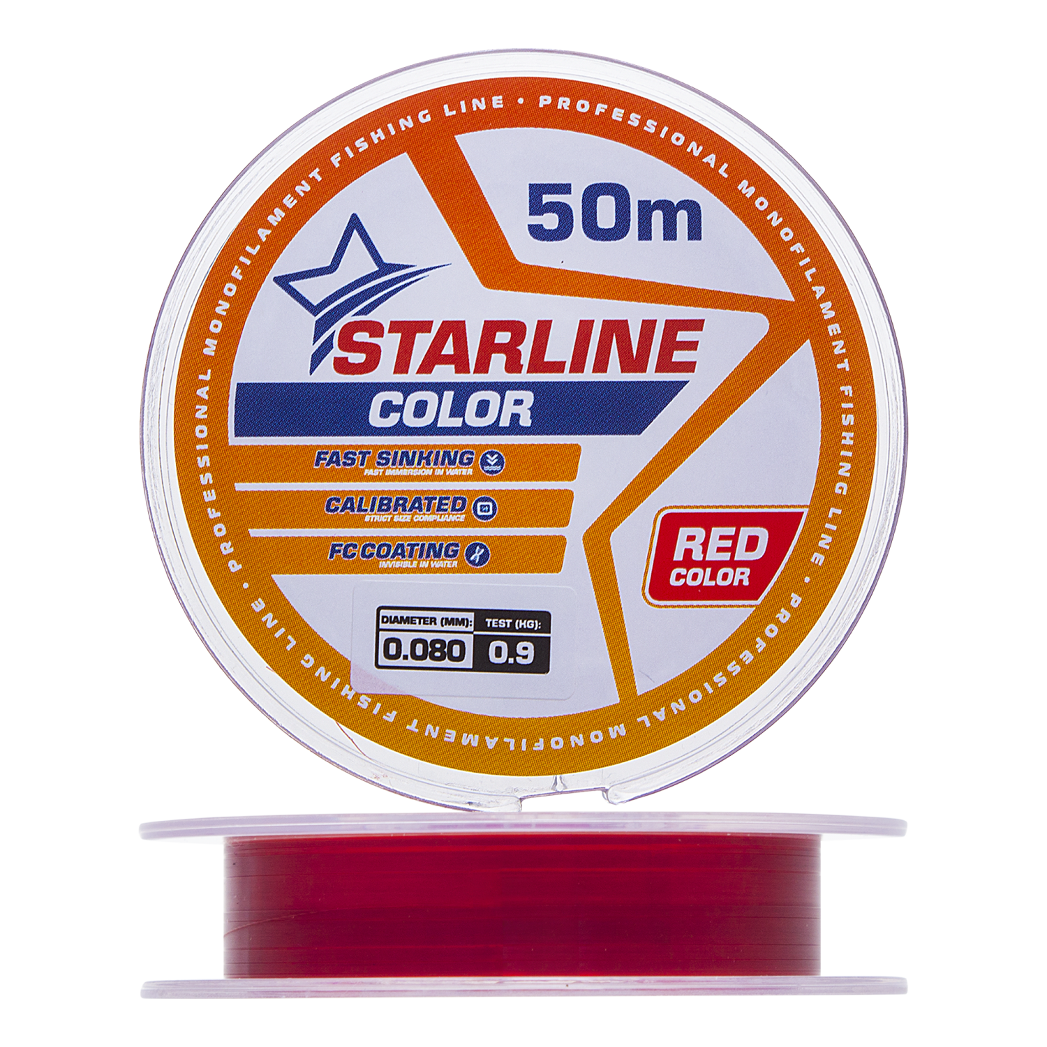 Леска монофильная IAM Starline 0,080мм 50м (red)
