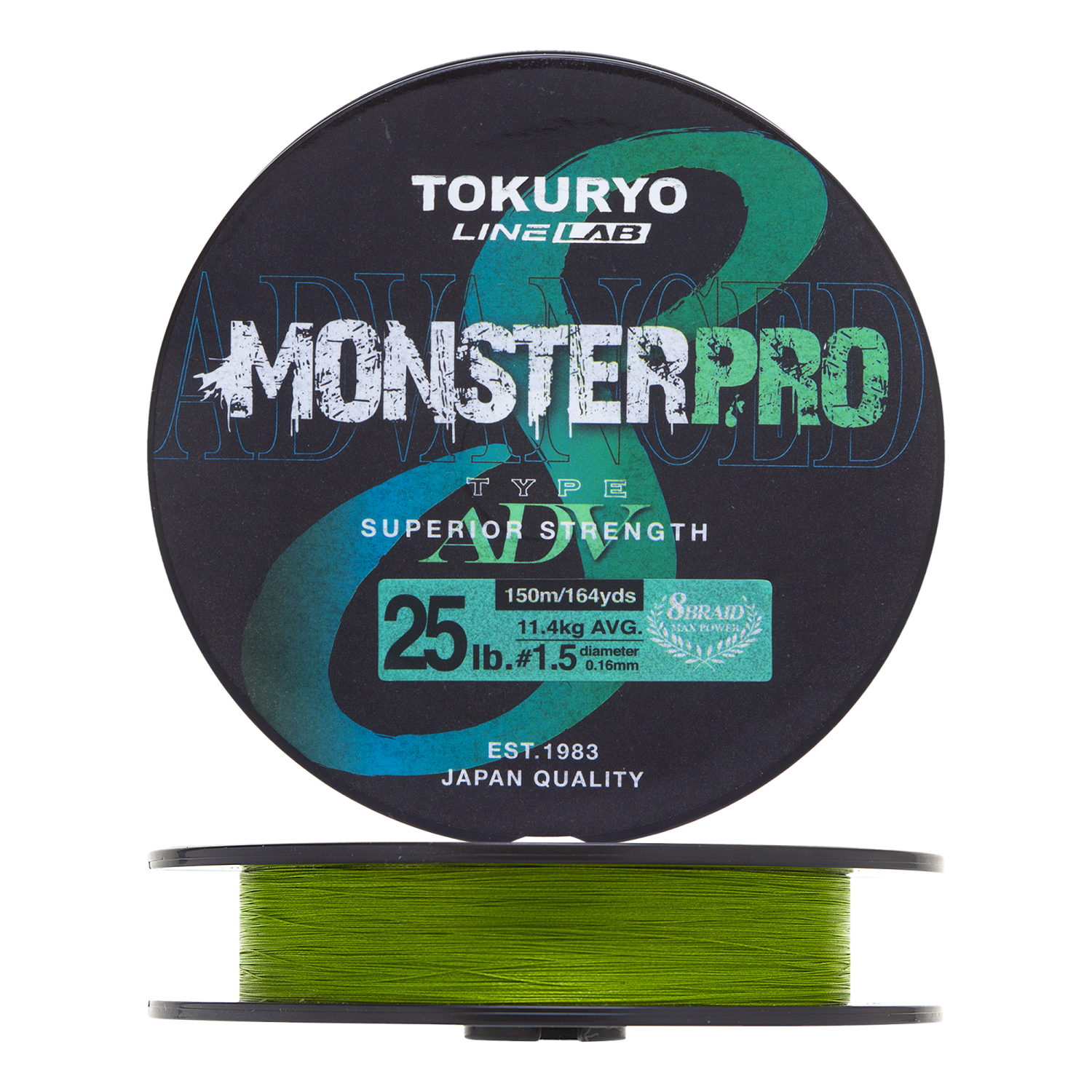 Шнур плетеный Tokuryo MonsterPro X8 PE #1,5 0,16мм 150м (light green)