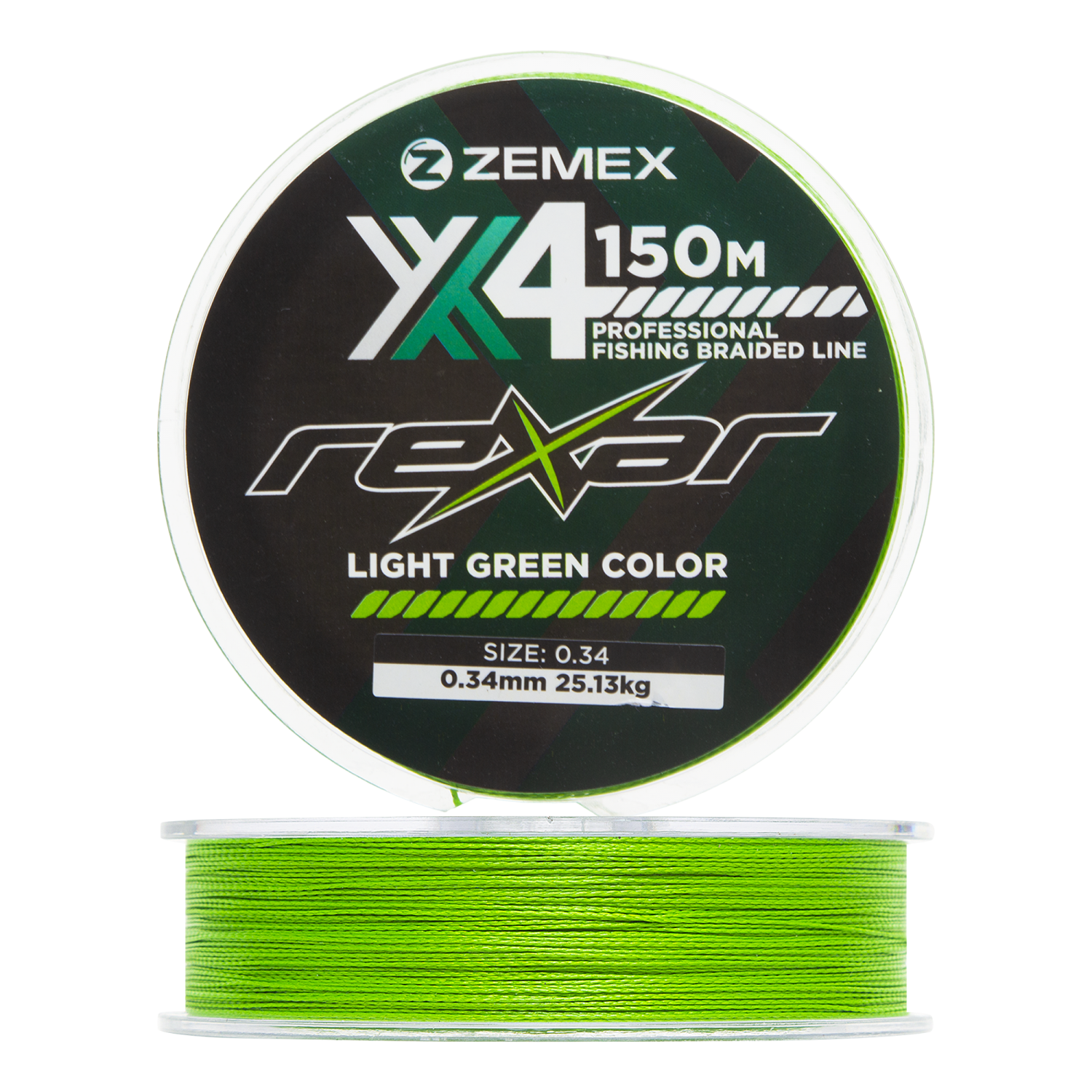 Шнур плетеный Zemex Rexar X4 0,34мм 150м (light green)