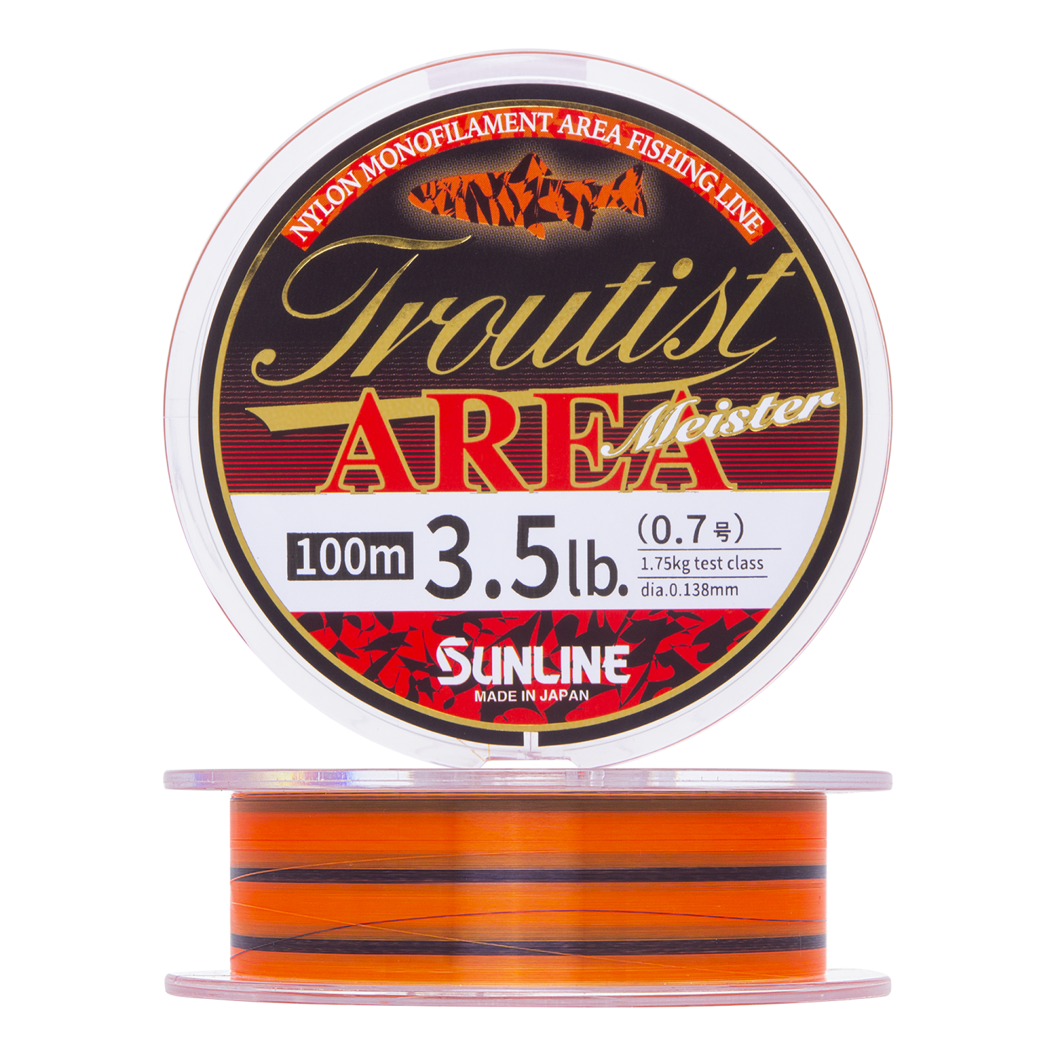 Леска монофильная Sunline Troutist Area Meister 3,5Lb #0,7 0,138мм 100м (flash orange/stealth black)