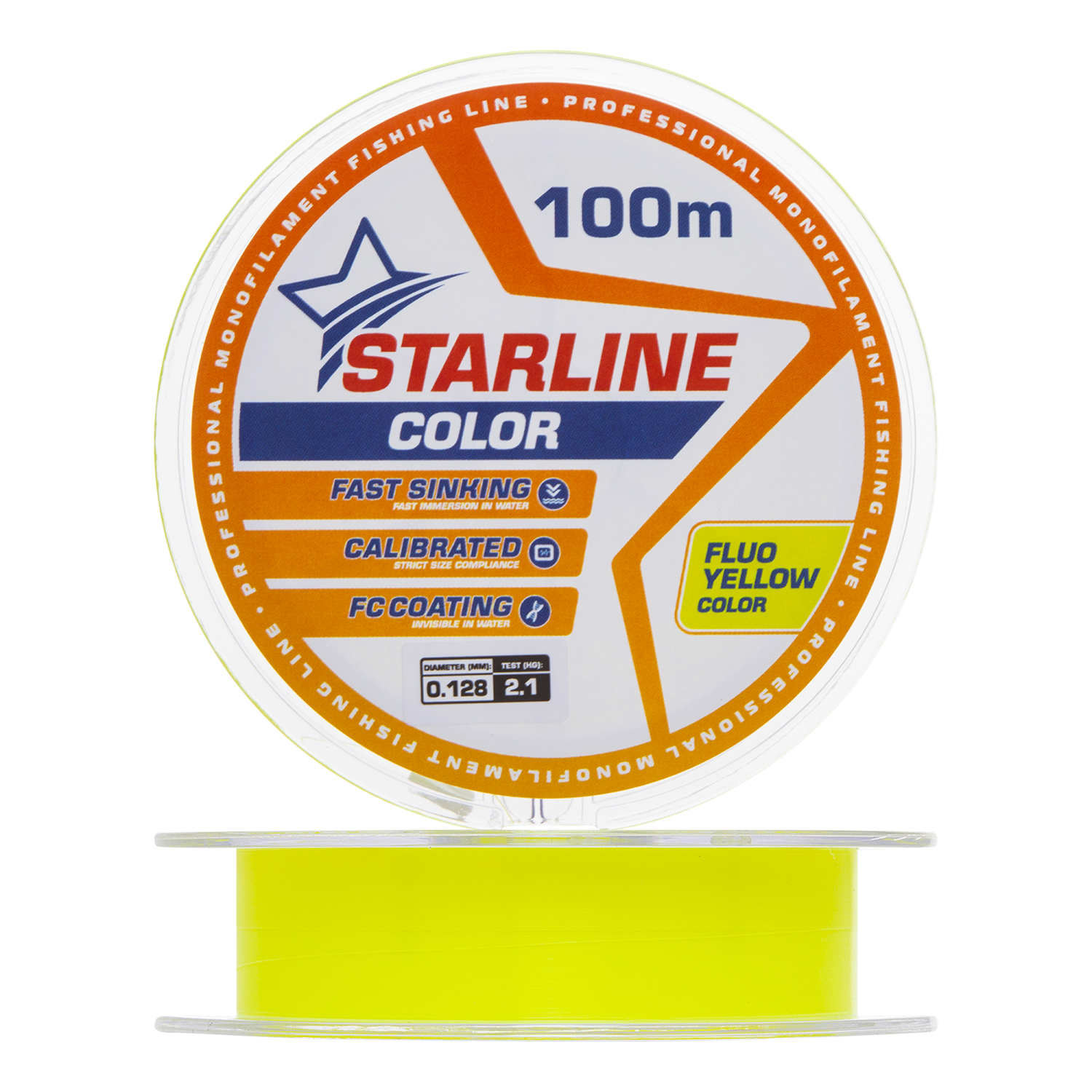 Леска монофильная IAM Starline 0,128мм 100м (fluo yellow)
