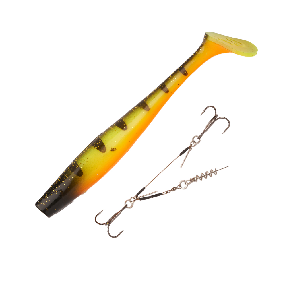 Приманка силиконовая Lucky John 3D BBS Series Kubira Swim Shad Giant 10,3" + Stinger XL #PG14 - 2 рис.