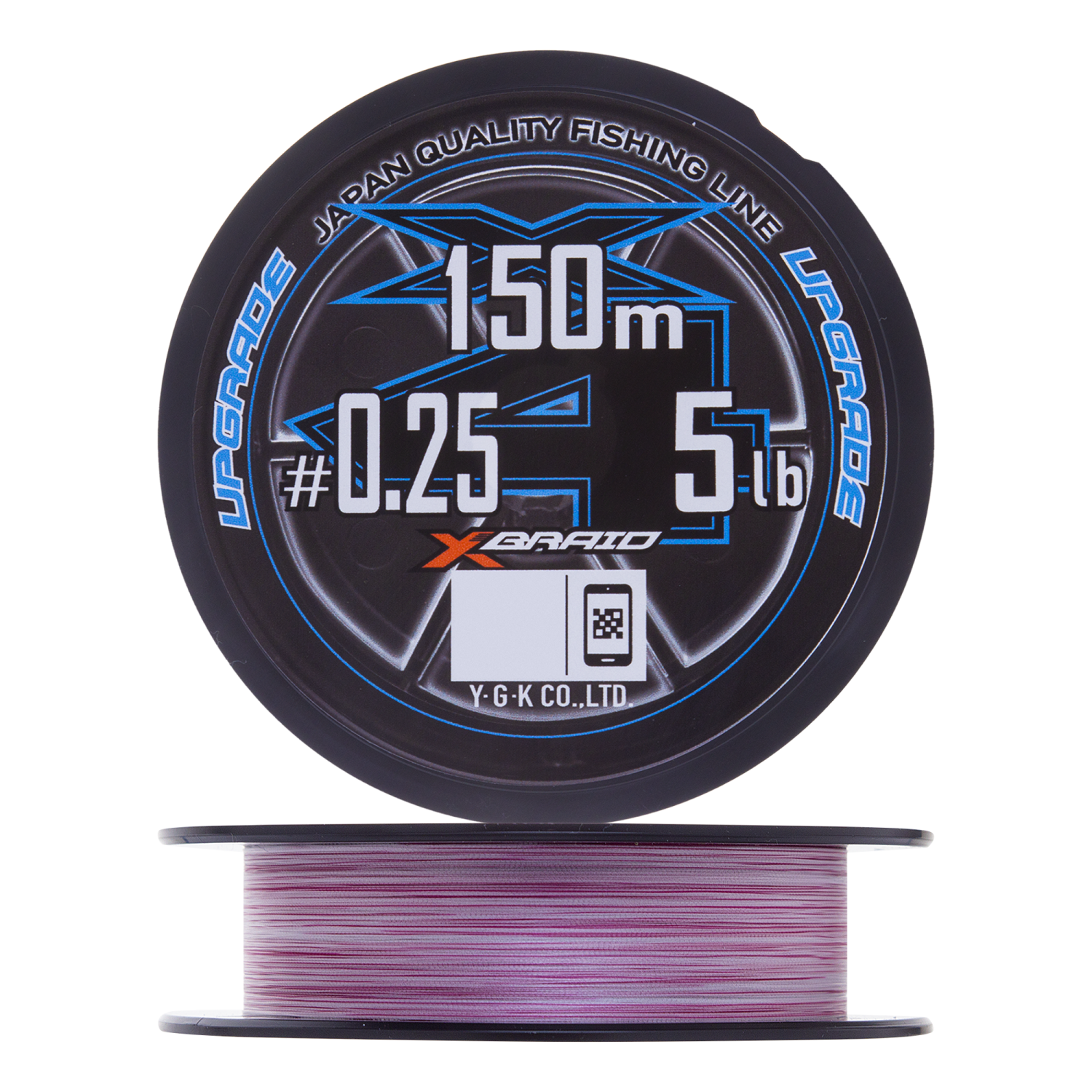 Шнур плетеный YGK X-Braid Upgrade PE X4 #0,25 0,083мм 150м (pink/white) - 2 рис.