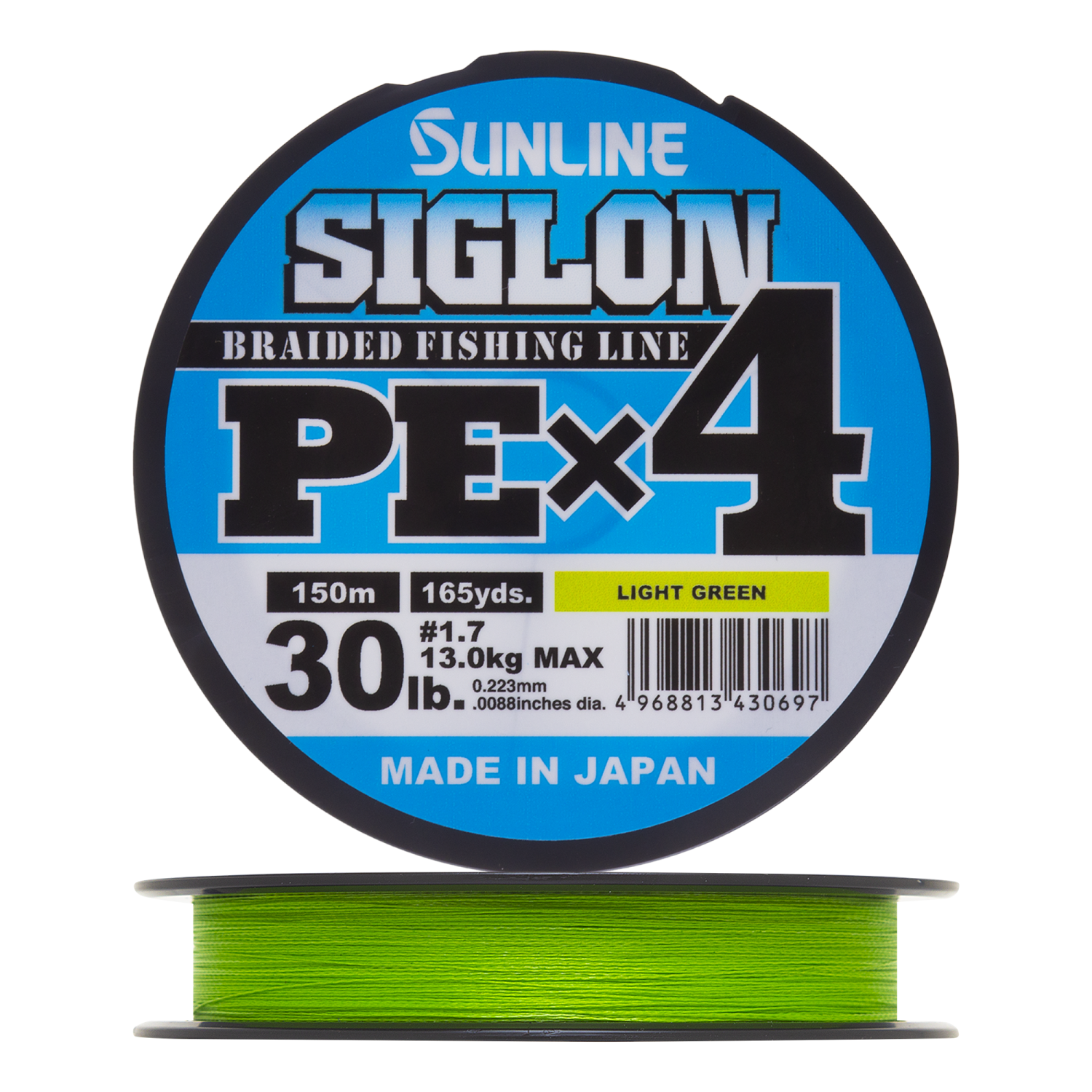 Шнур плетеный Sunline Siglon PE X4 #1,7 0,223мм 150м (light green)