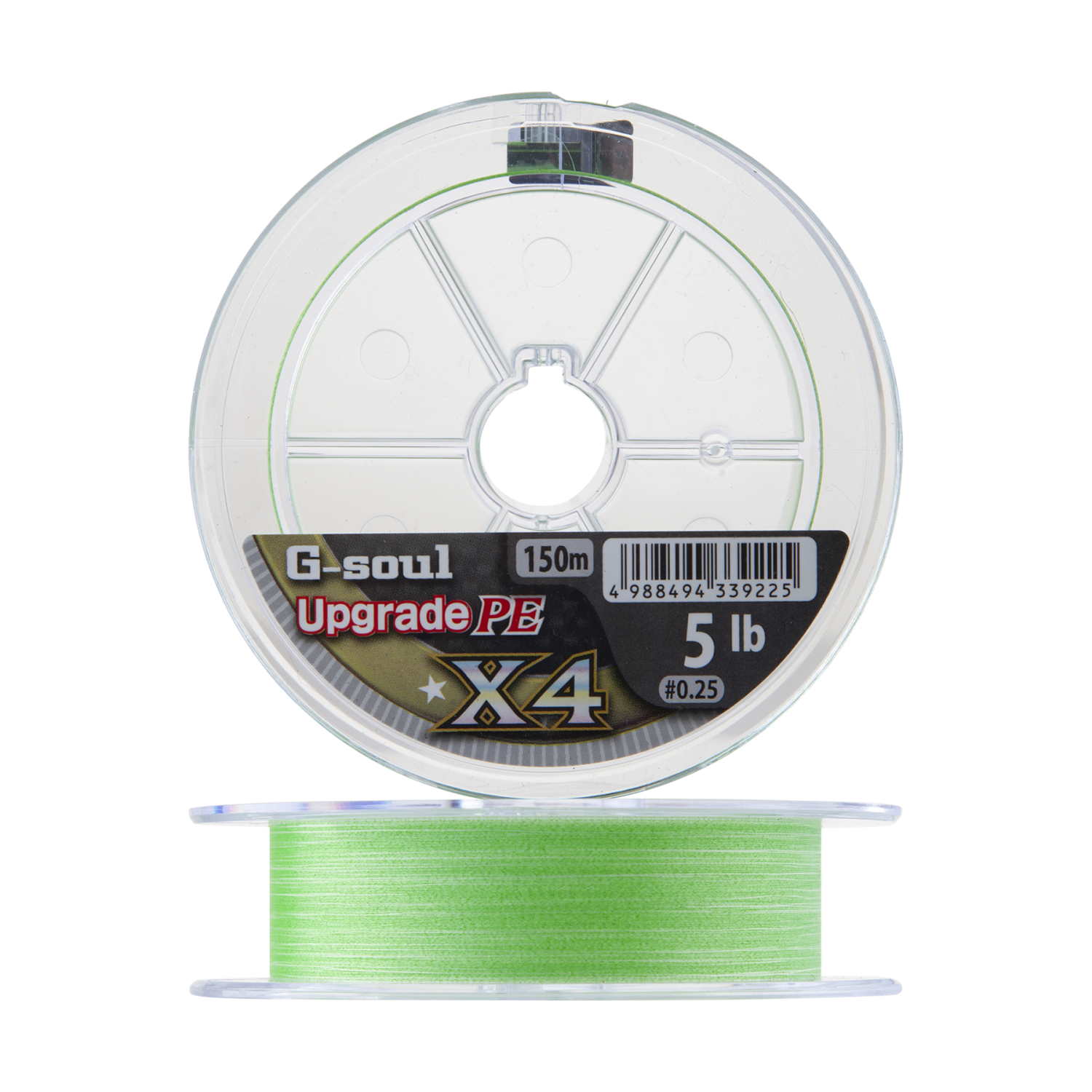 Шнур плетеный YGK G-Soul Upgrade X4 #0,25 0,083мм 150м (green)
