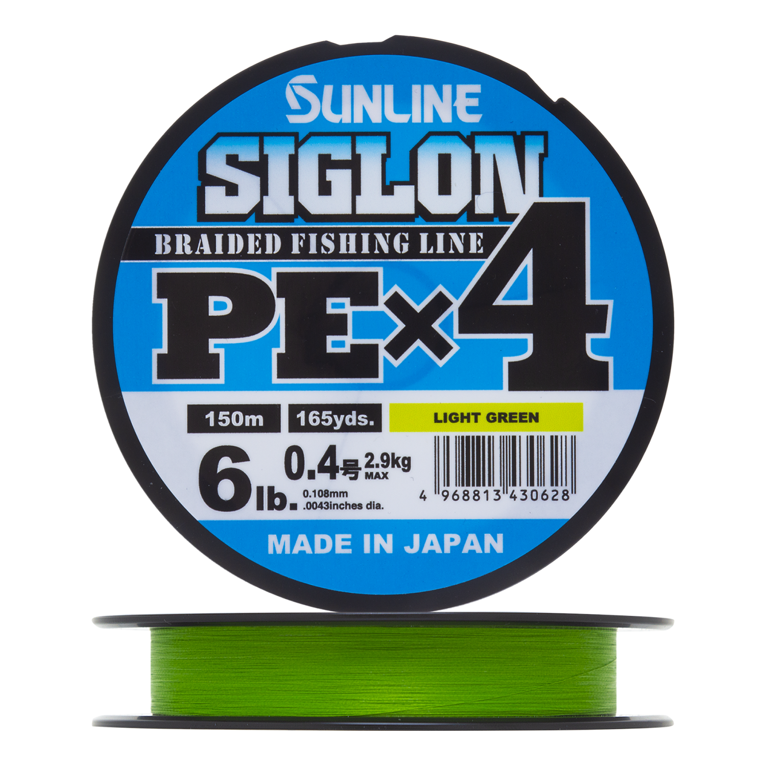 Шнур плетеный Sunline Siglon PE X4 #0,4 0,108мм 150м (light green)