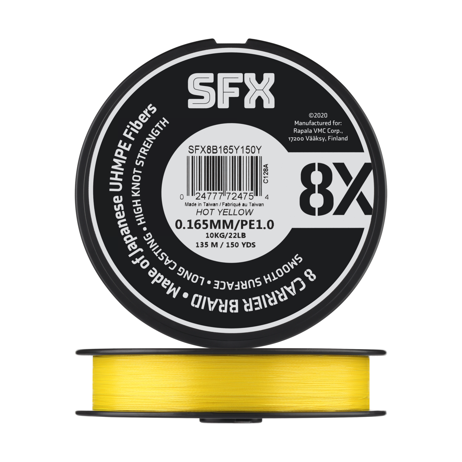 плетеный шнур sufix sfx 8x d 0 37 мм 135 м 40 3 кг зеленый 1 шт Шнур плетеный Sufix SFX 8X #1 0,165мм 135м (yellow)
