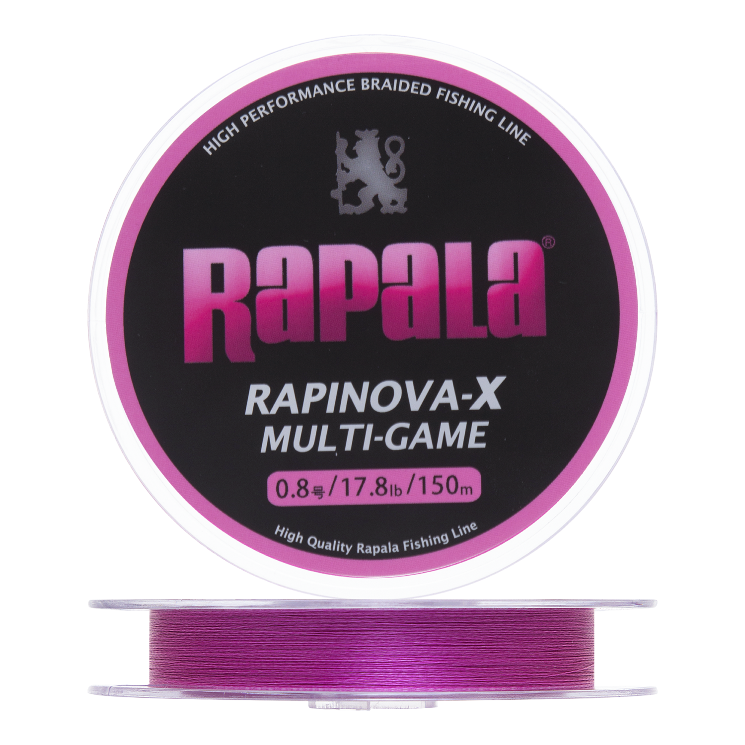 Шнур плетеный Rapala Rapinova-X Multi Game #0,8 0,14мм 150м (pink)