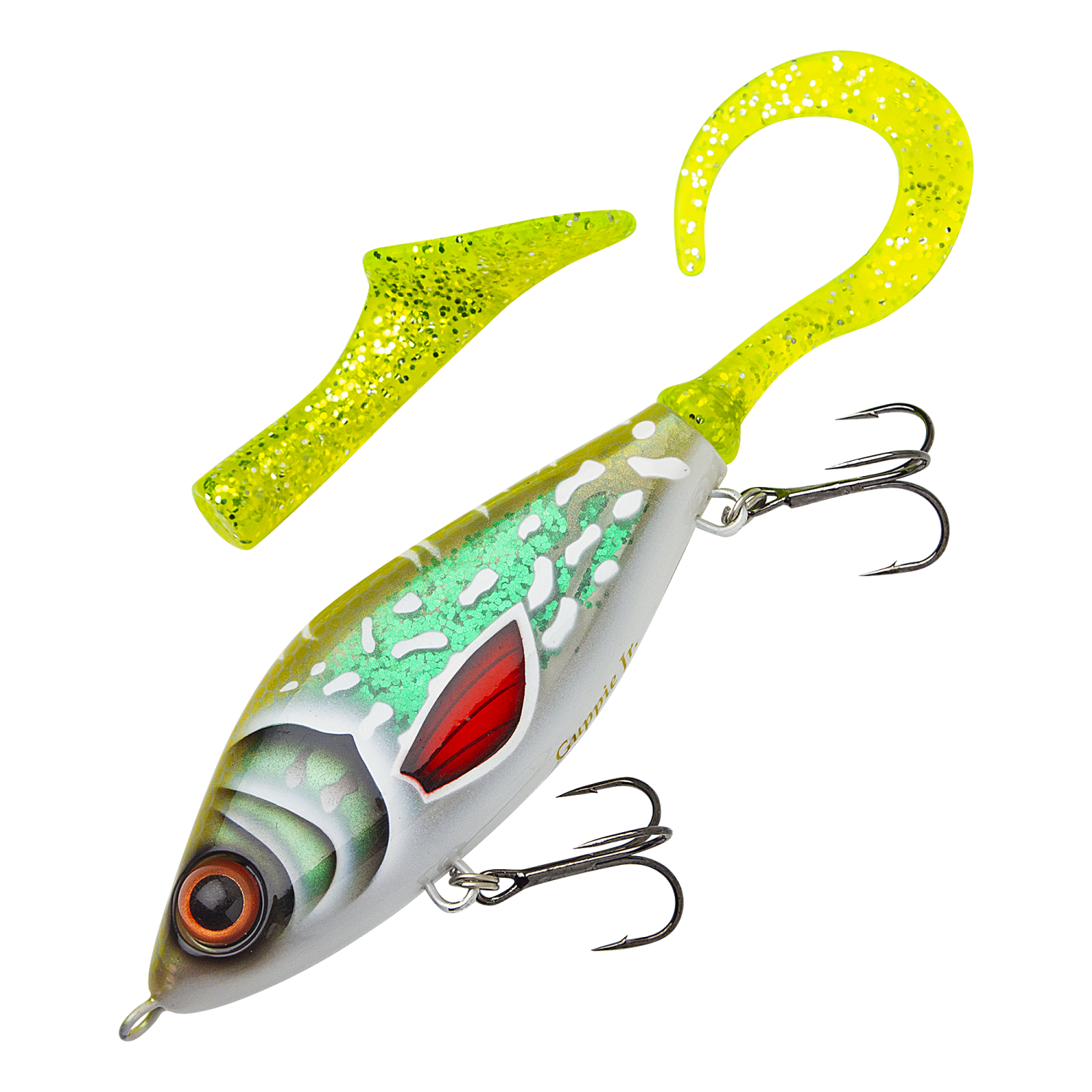 Джеркбейт Strike Pro Guppie Jr. 110 S #TR-002 Glitter Pike Green