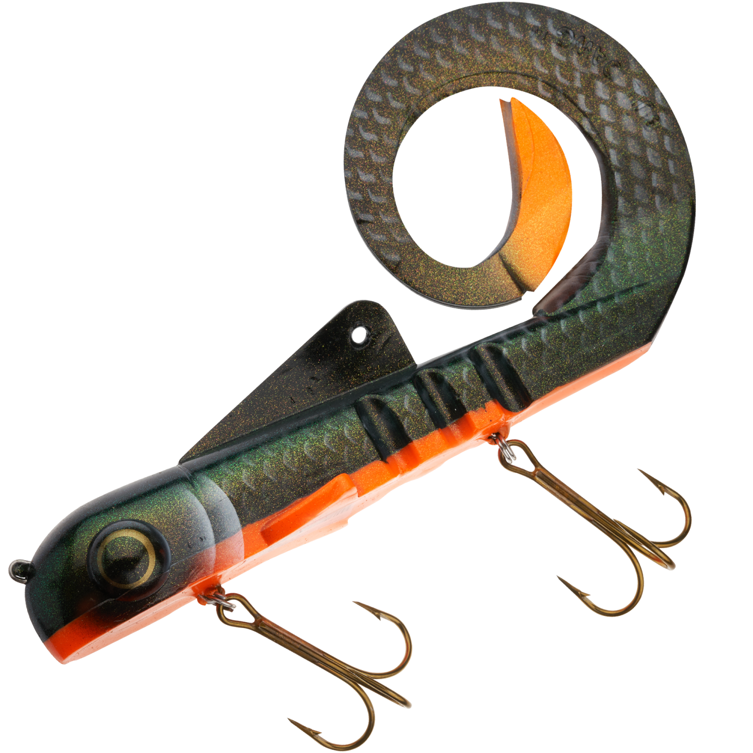 Приманка силиконовая Musky Innovations Custom Pro Magnum Bull Dawg Ultra Flash #Orange Belly Shiner - 2 рис.