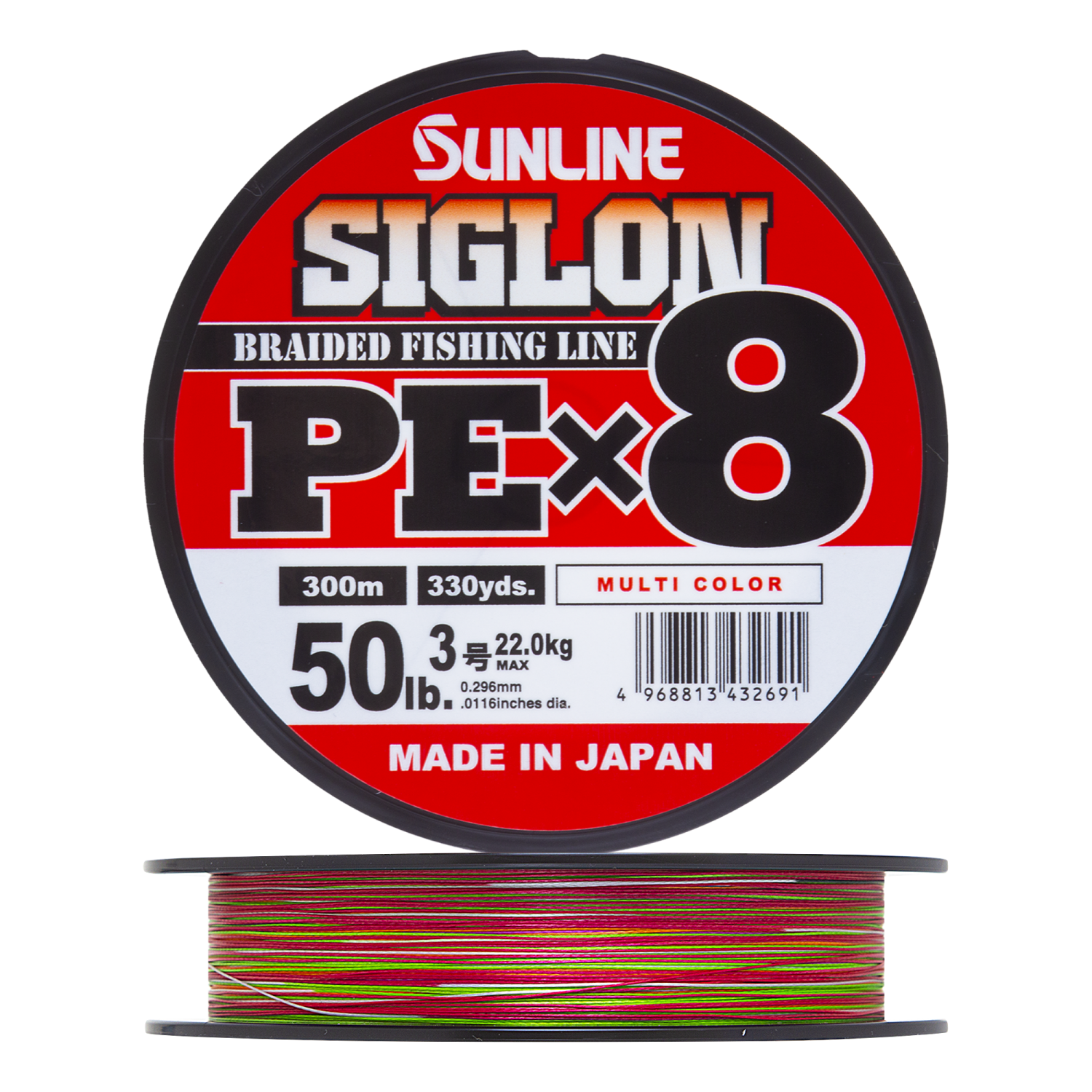 Шнур плетеный Sunline Siglon PE X8 #3,0 0,296мм 300м (multicolor)