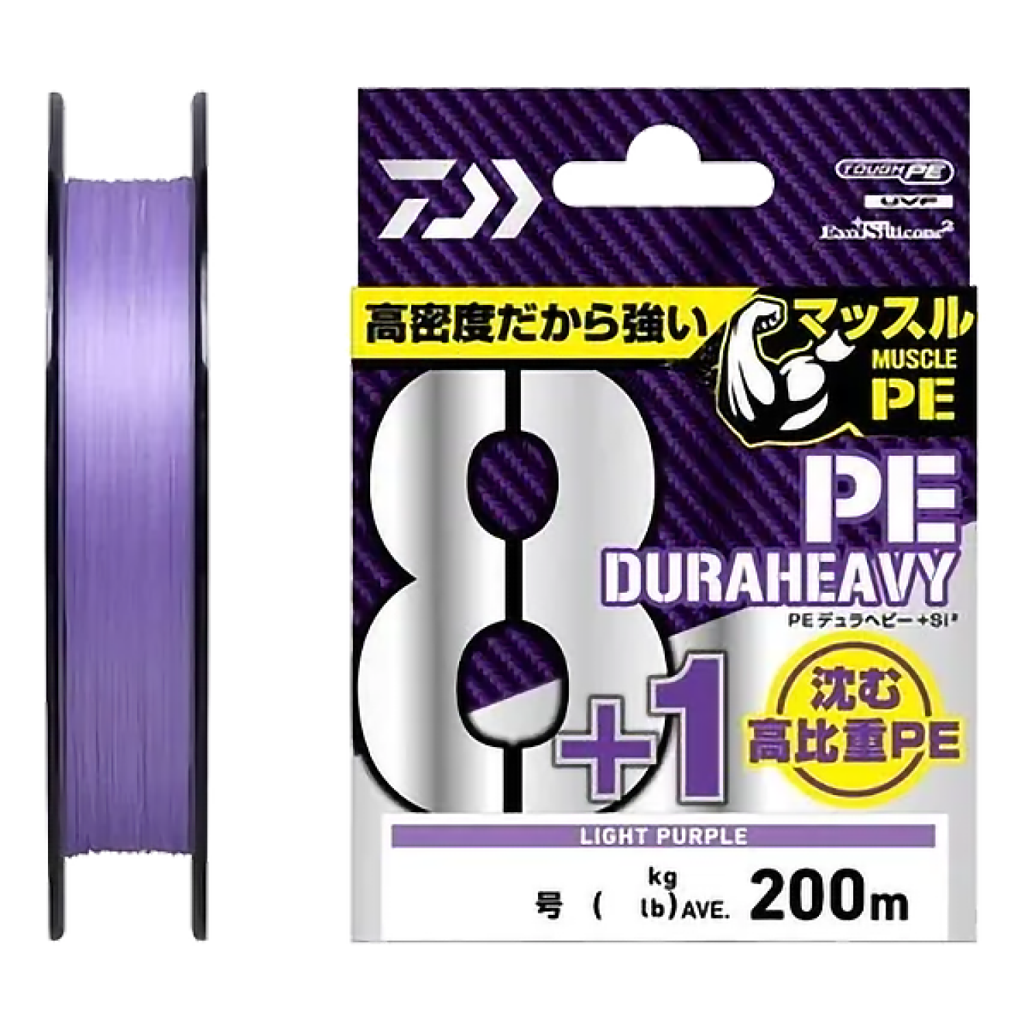 Шнур плетеный Daiwa UVF PE DuraHeavy X8+1+Si2 #0,8 0,148мм 200м (light purple)