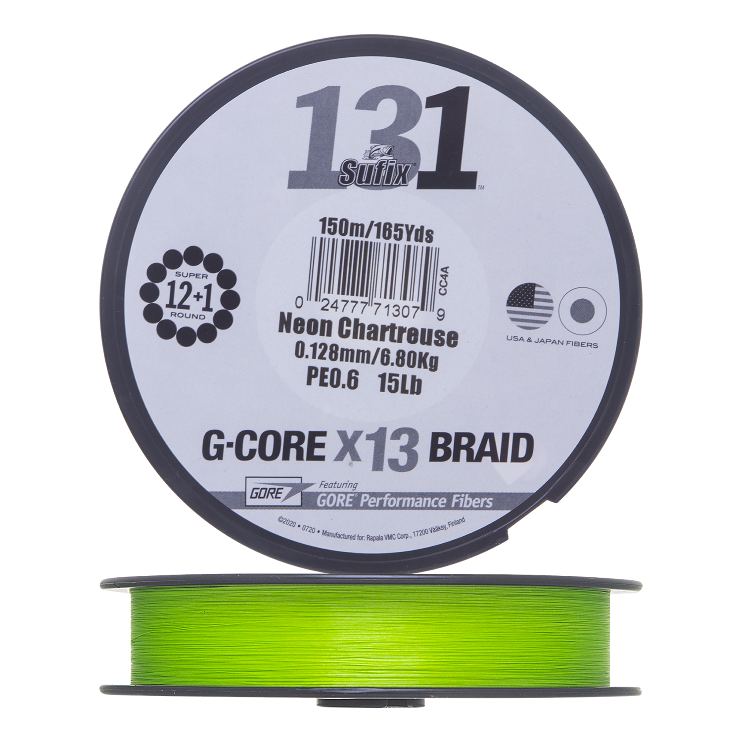 Шнур плетеный Sufix 131 G-Core X13 Braid #0,6 0,128мм 150м (neon chartreuse)