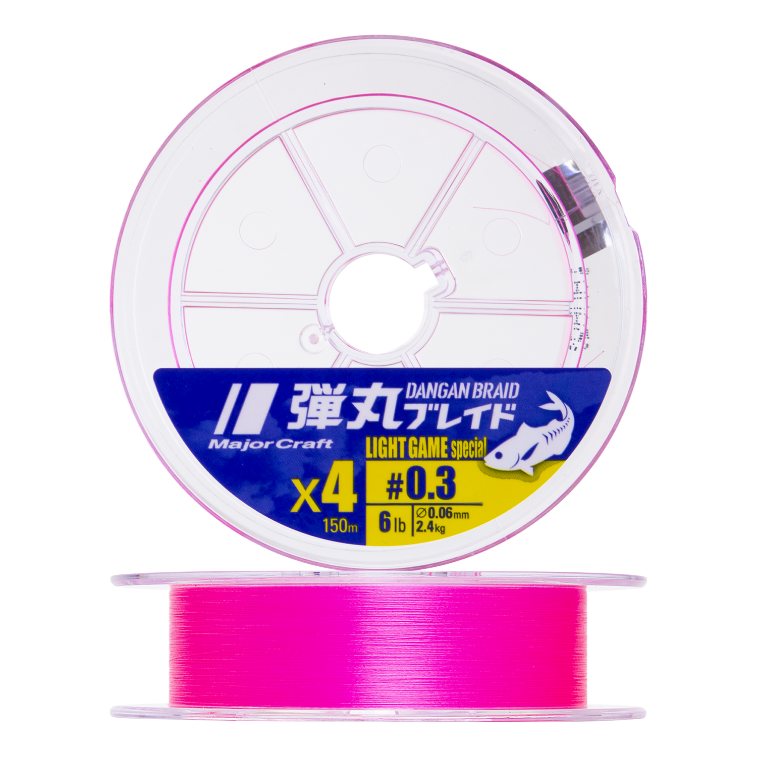 Шнур плетеный Major Craft Dangan Braid Light Game X4 #0,3 150м (pink)