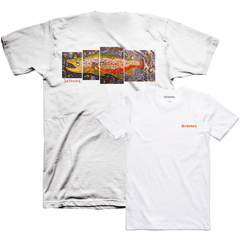 Футболка Simms DeYoung Brown Trout T-Shirt 2XL White