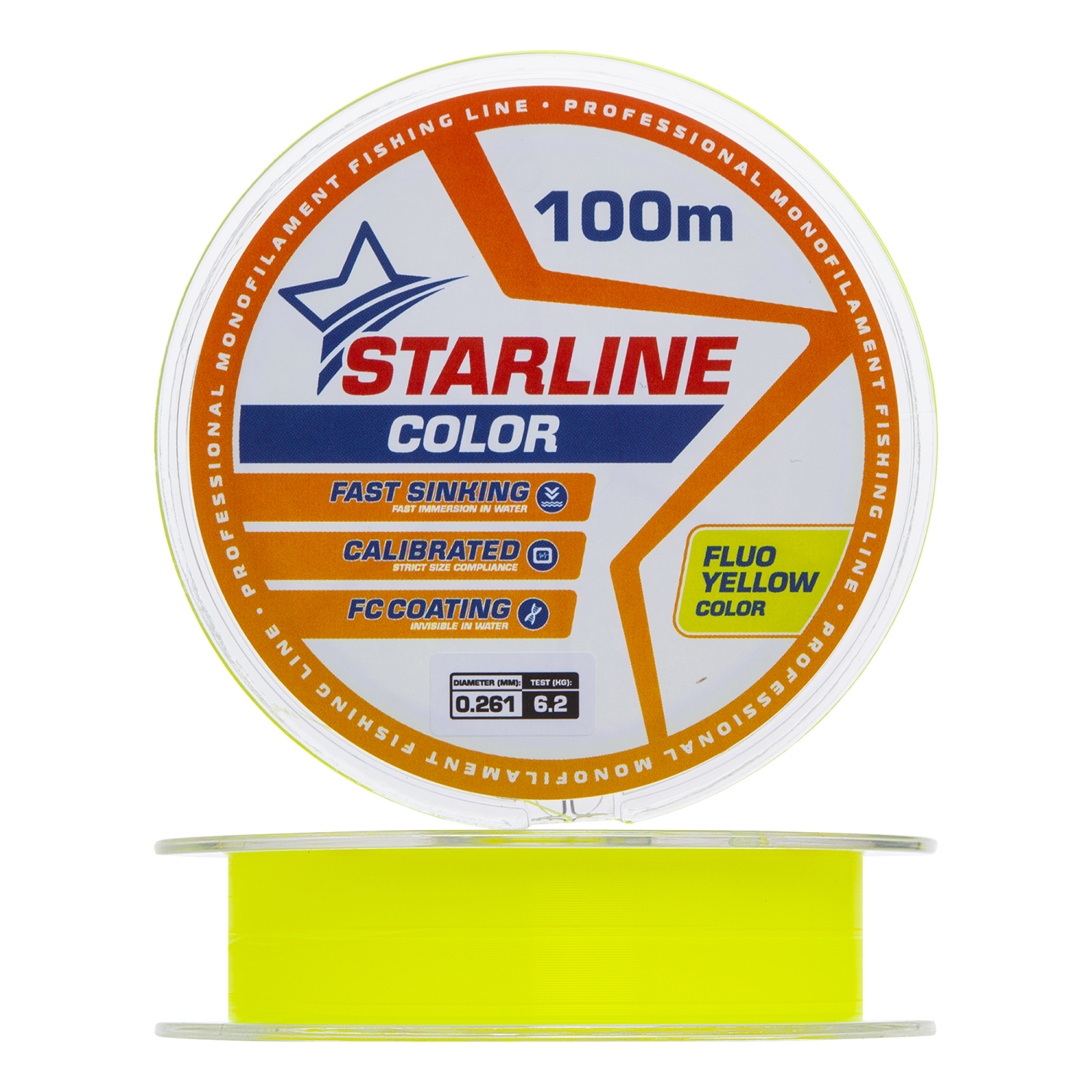 Леска монофильная IAM Starline 0,261мм 100м (fluo yellow)