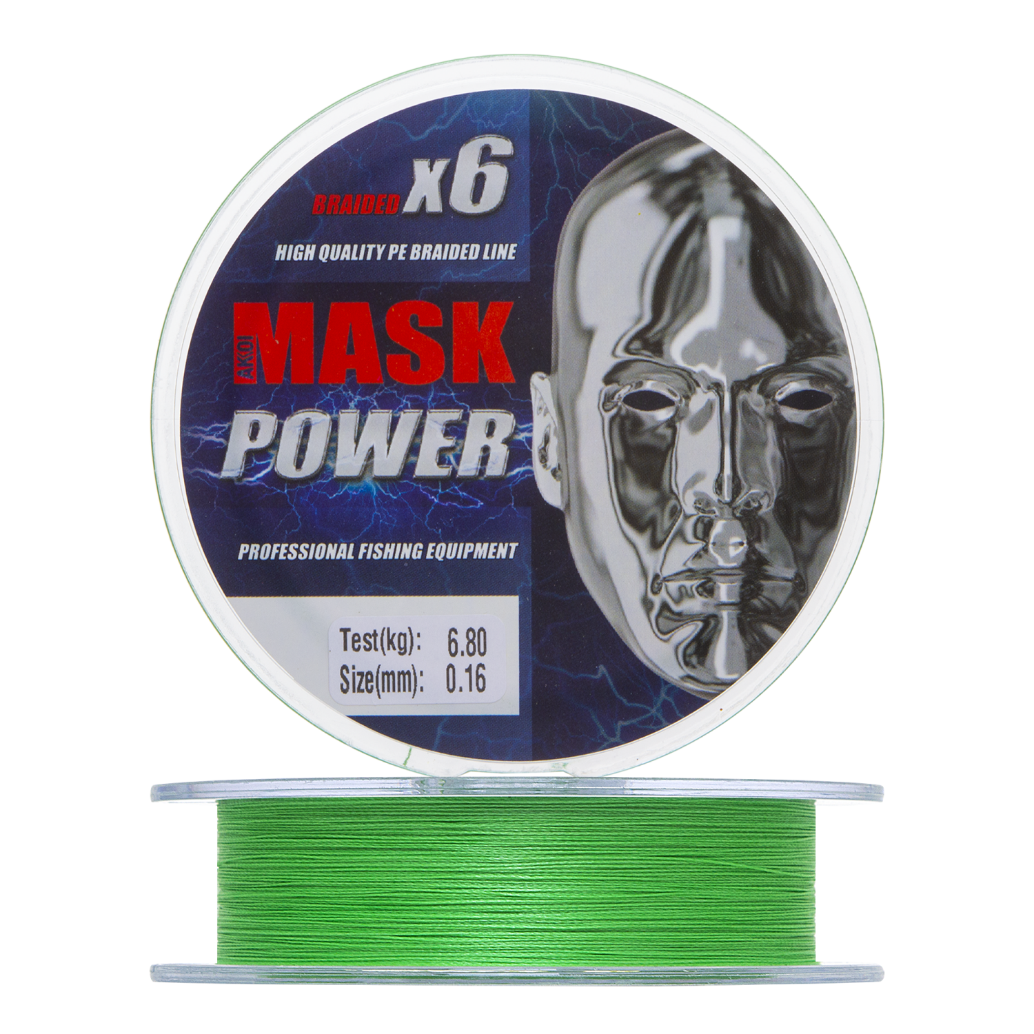 Шнур плетеный Akkoi Mask Power X6 0,16мм 150м (bright green)
