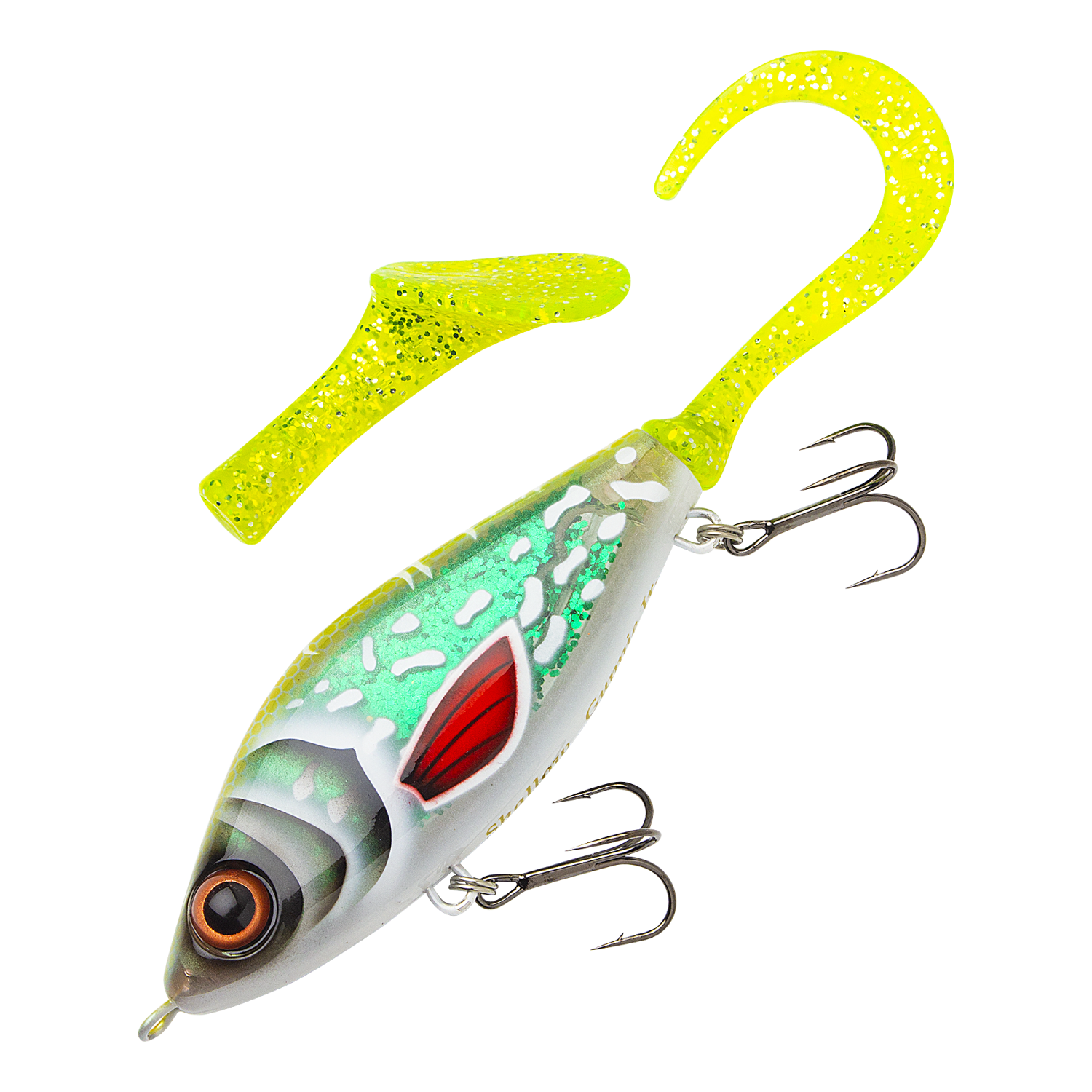 Джеркбейт Strike Pro Guppie Jr. Shallow 110 SS #TR-002 Glitter Pike Green