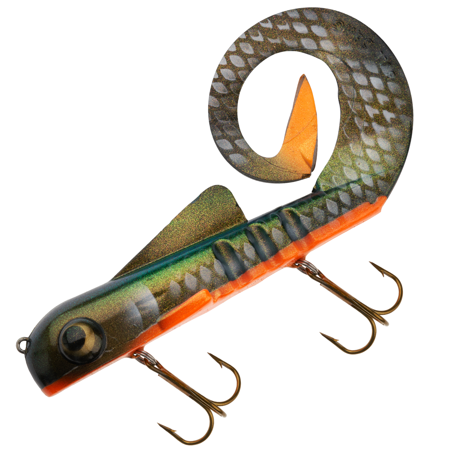 Приманка силиконовая Musky Innovations Custom Pro Regular Bull Dawg Ultra Flash #Orange Belly Shiner - 2 рис.