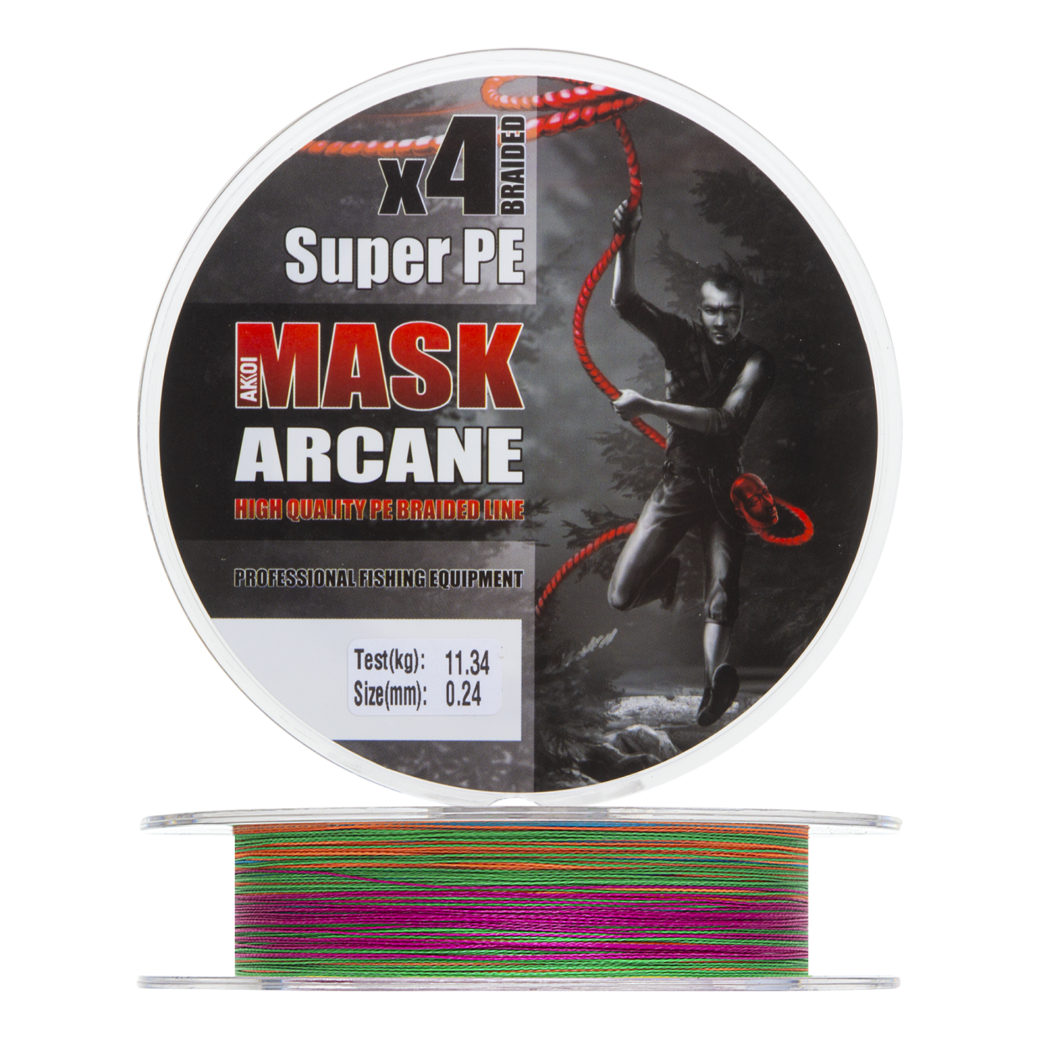 Шнур плетеный Akkoi MaskArcane X4 0,24мм 200м (multicolor)