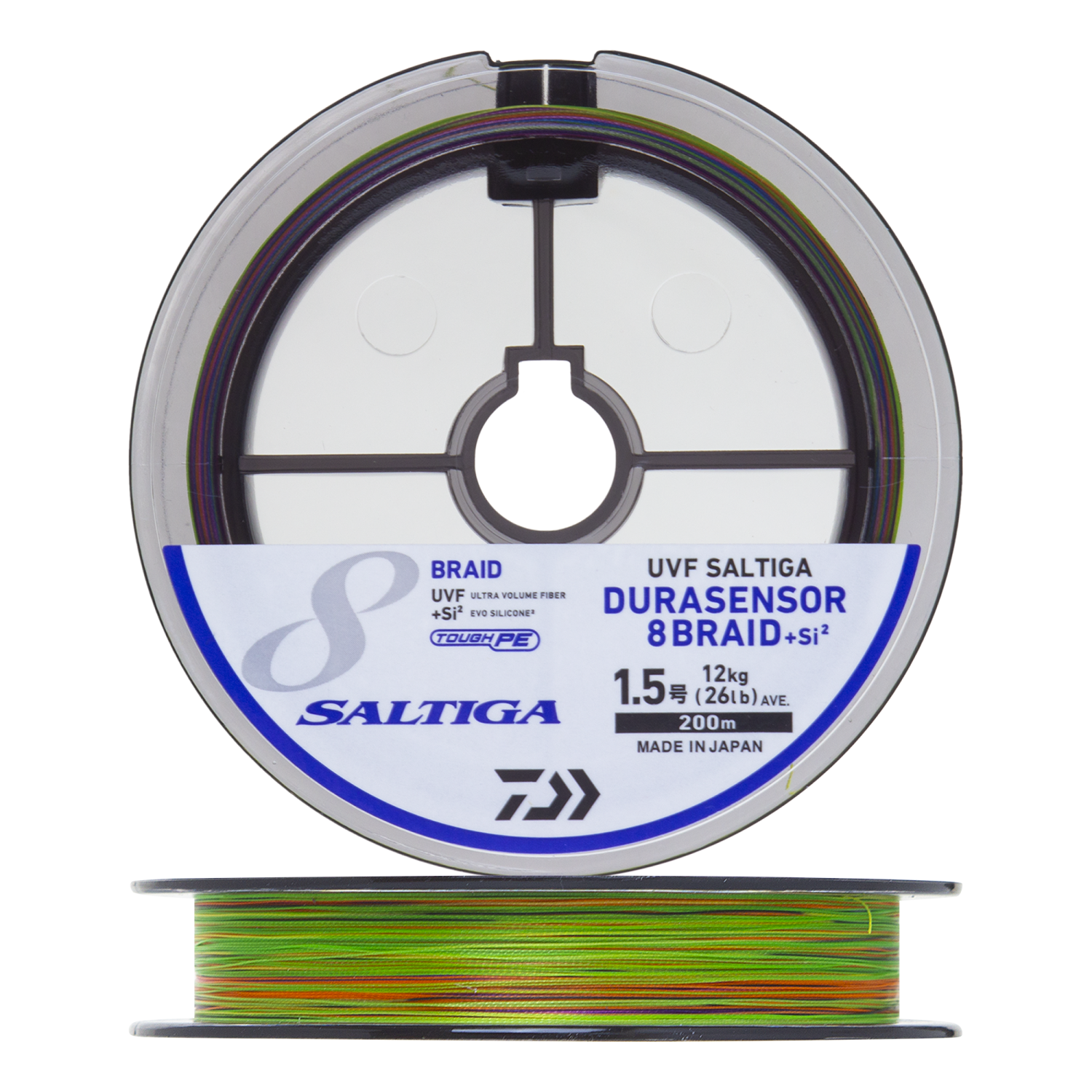 Шнур плетеный Daiwa UVF PE Saltiga DuraSensor X8 +Si2 #1,5 0,205мм 200м (multicolor)