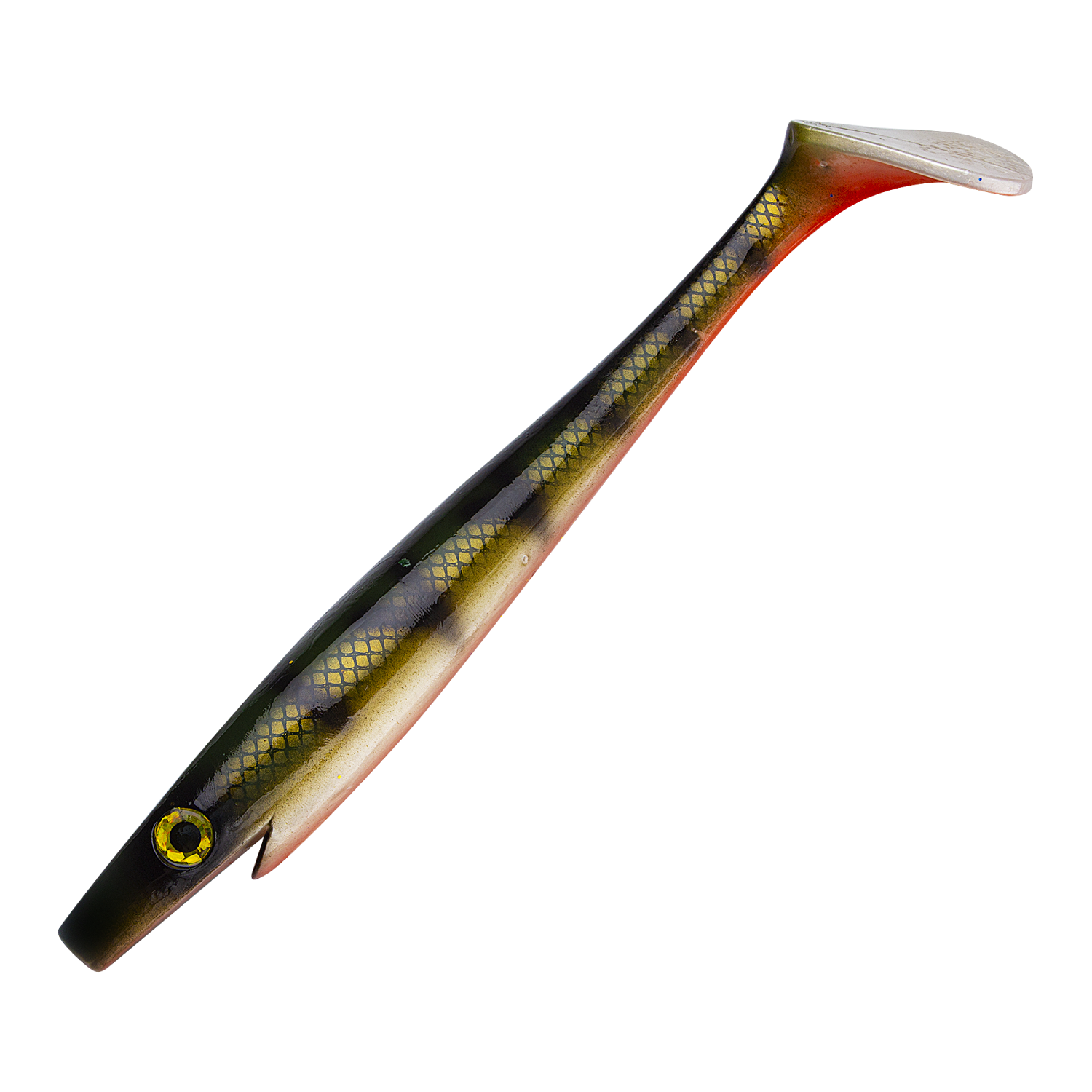 Приманка силиконовая Strike Pro Pig Shad Giant 260мм #140 Natual Perch OB - 2 рис.