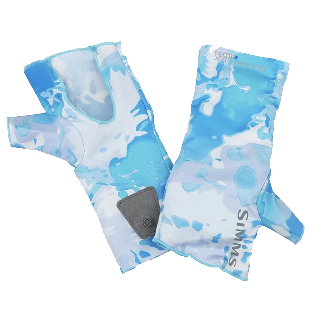 Перчатки Simms SolarFlex No-Finger SunGlove L-XL Cloud Camo Blue