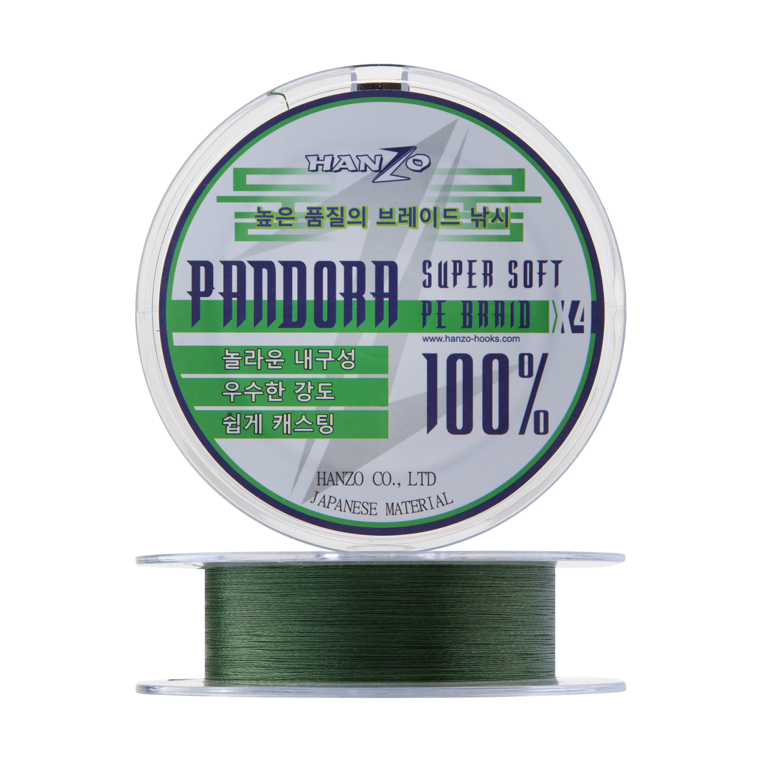 Шнур плетеный Hanzo Pandora X4 #0,8 0,148мм 125м (green)