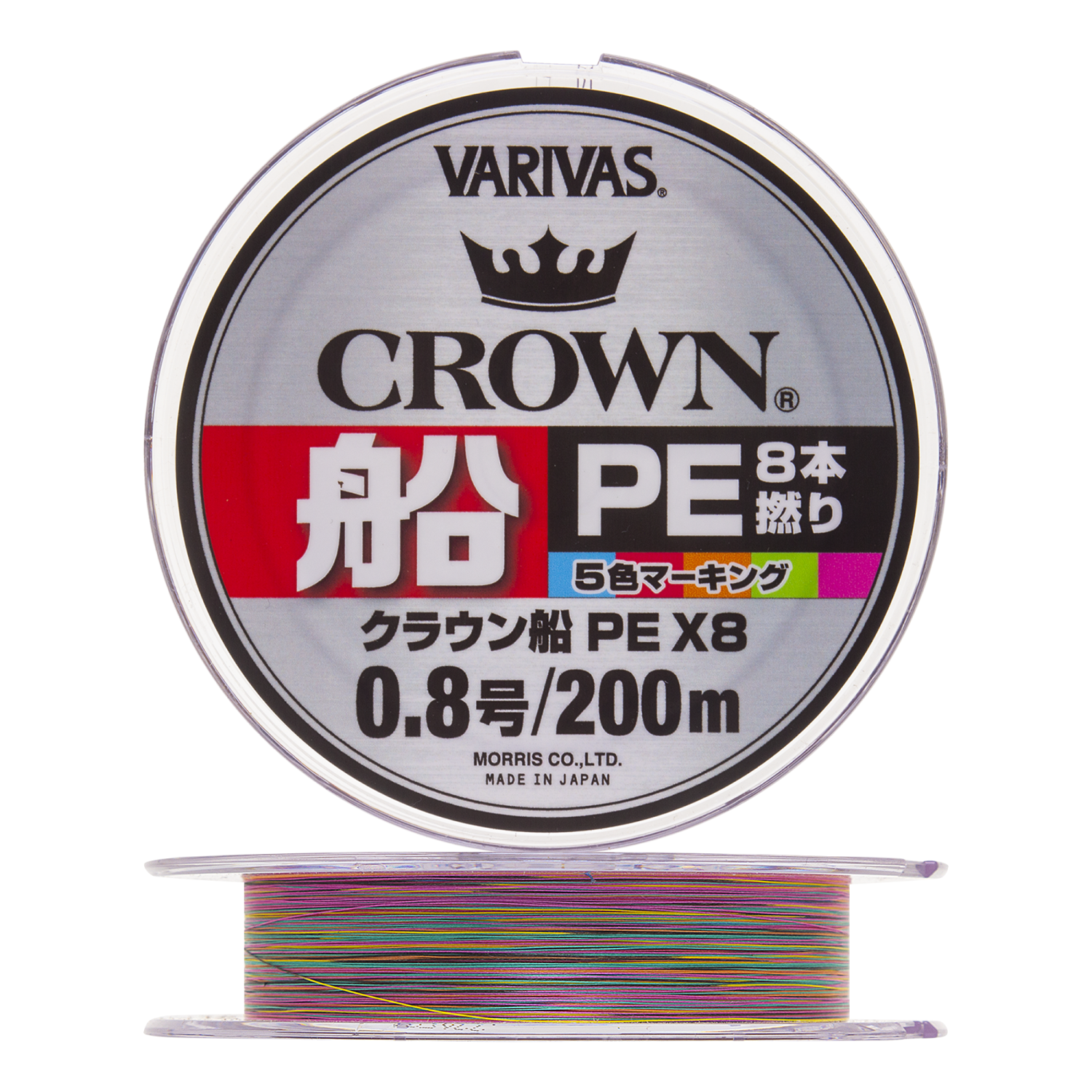 Шнур плетеный Varivas Crown Fune PE X8 #0,8 0,148мм 200м (5color)