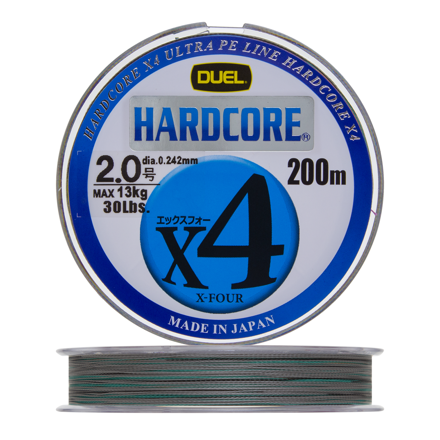 Шнур плетеный Duel Hardcore PE X4 #2 0,242мм 200м (5color-Yellow marking) - 2 рис.