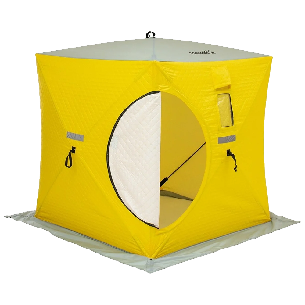 палатка зимняя утепленная helios куб premium 1 8х1 8 желтый серый hs wsci p 180yg Палатка зимняя Helios Куб 1,5х1,5 утепленная Yellow/Gray