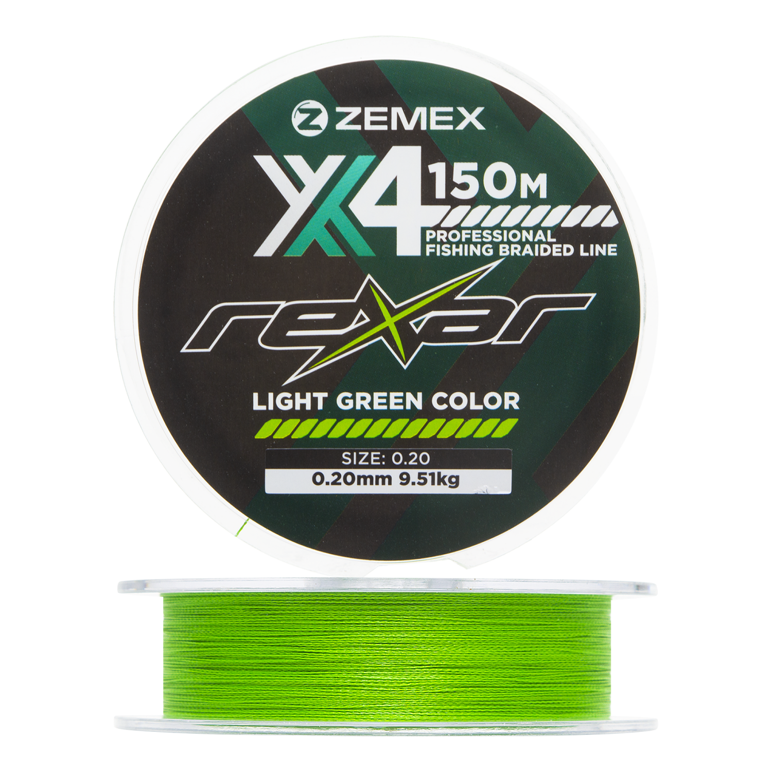 Шнур плетеный Zemex Rexar X4 0,20мм 150м (light green)