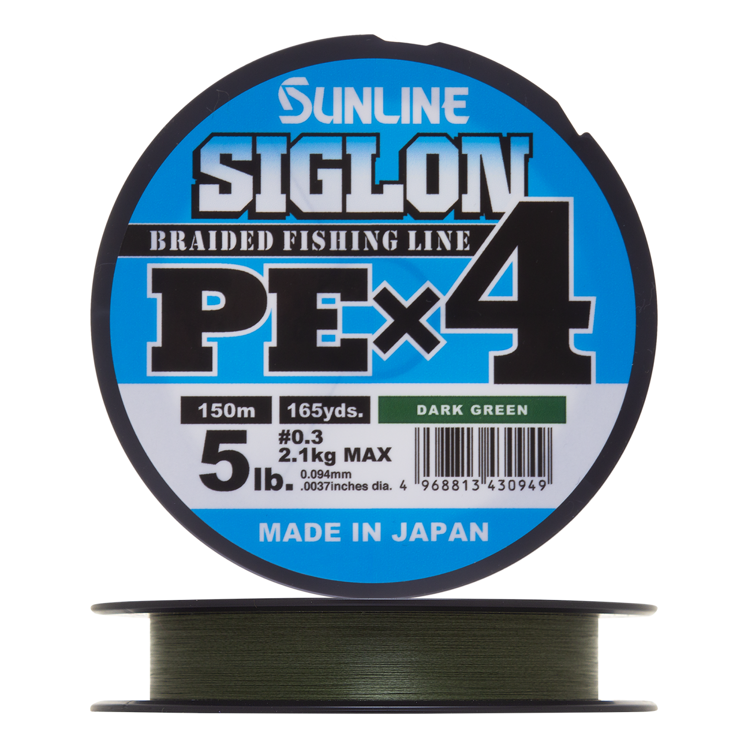 Шнур плетеный Sunline Siglon PE X4 #0,3 0,094мм 150м (dark green)