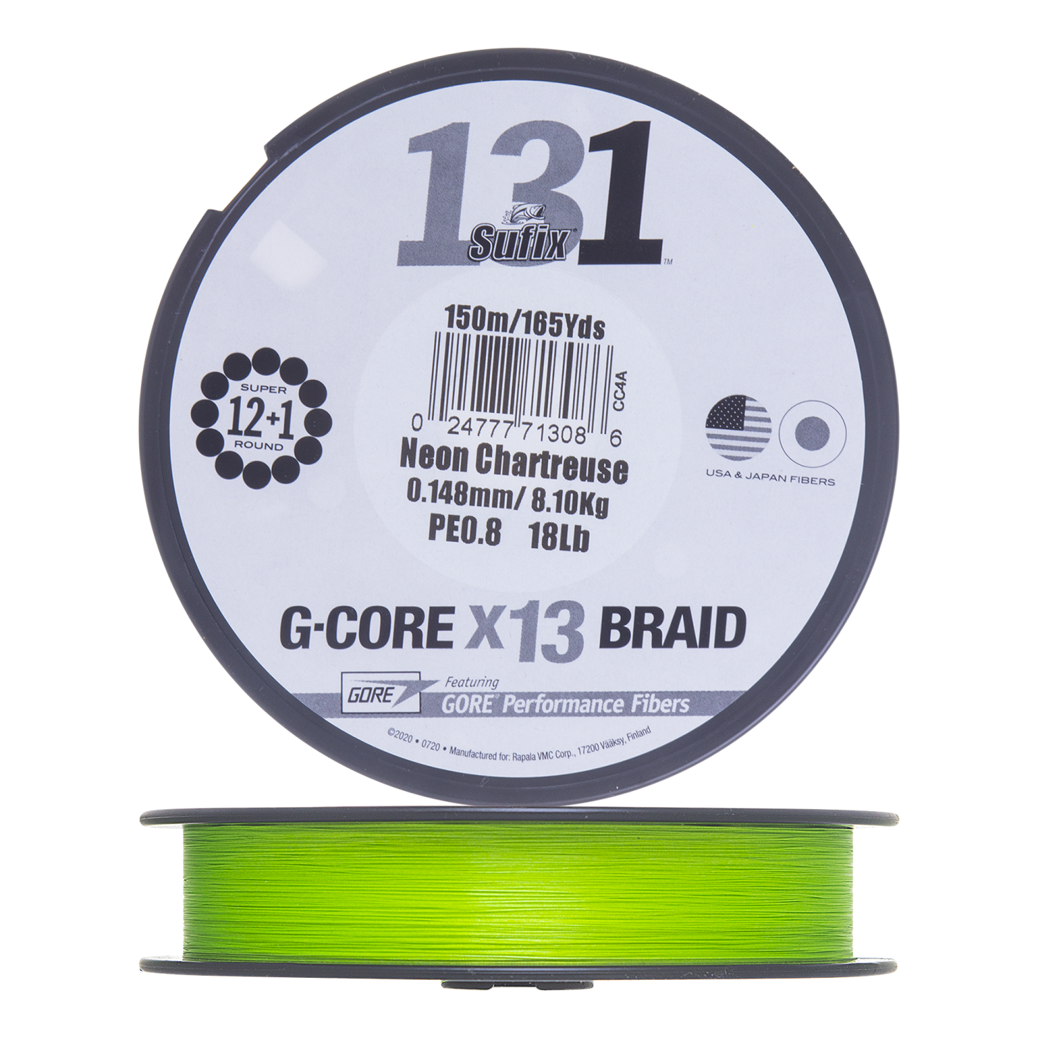 Шнур плетеный Sufix 131 G-Core X13 Braid #0,8 0,148мм 150м (neon chartreuse)